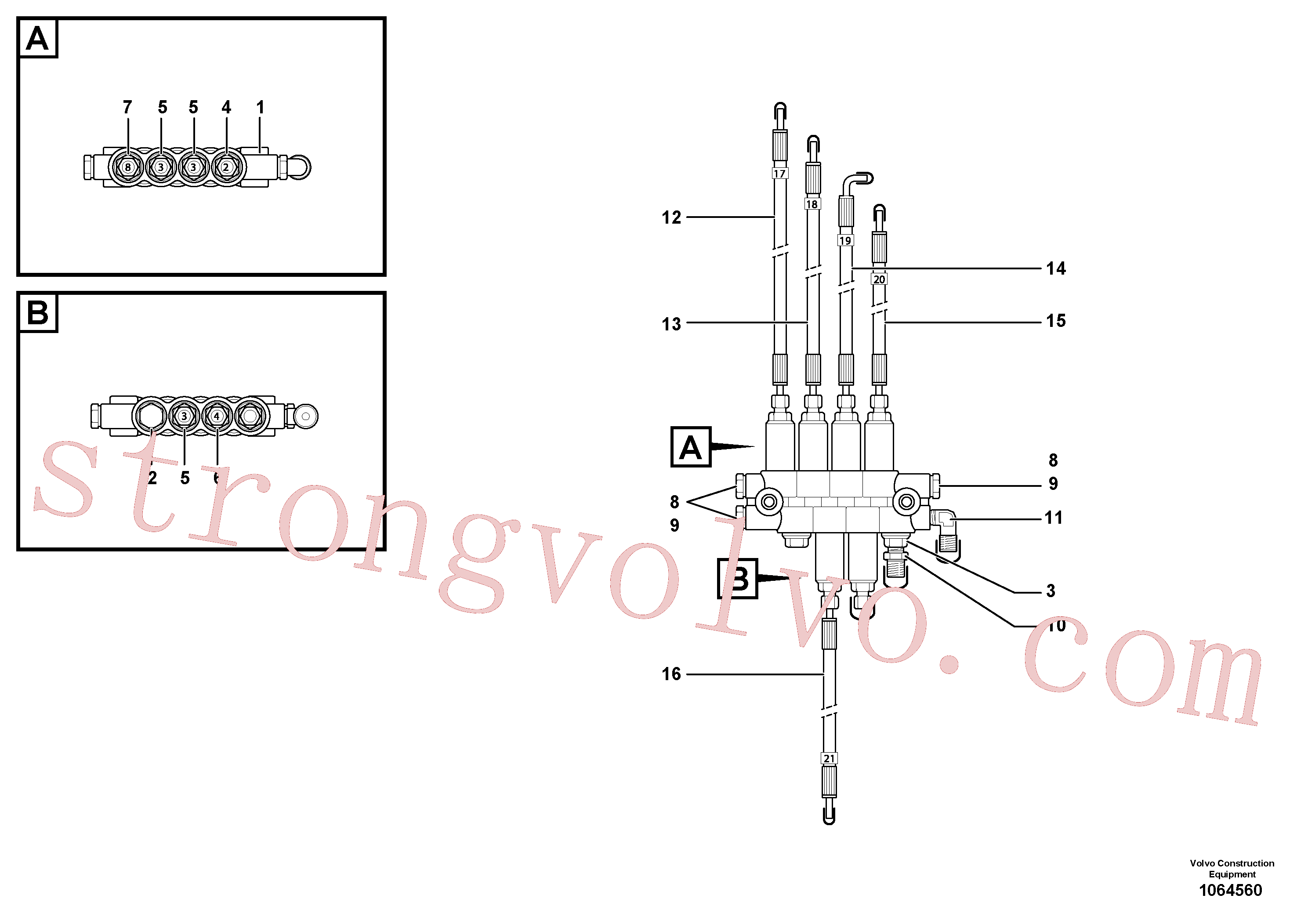 VOE11713081 Volvo Bloco de distribuição, B2(1064560 Montagem)
