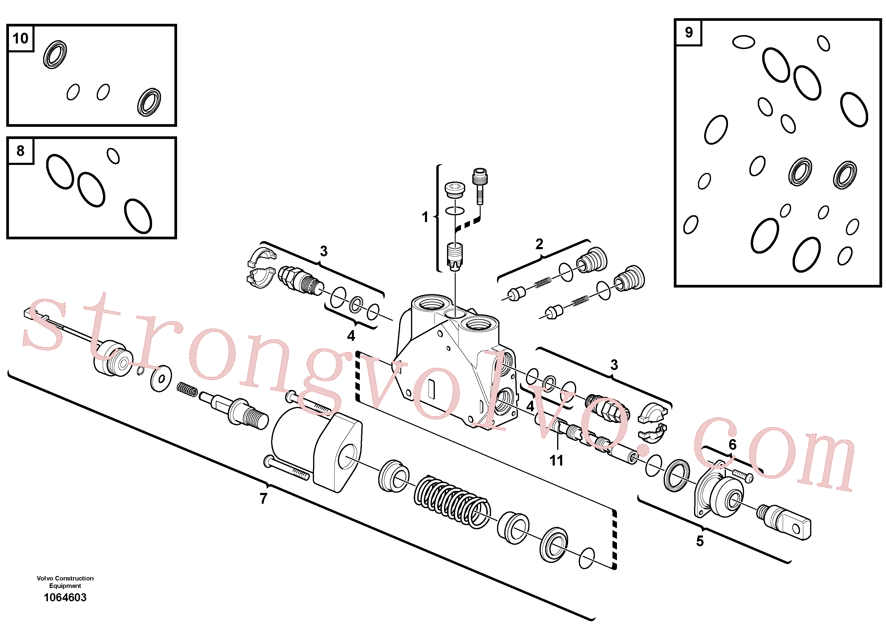 VOE15171623 Volvo Secção da válvula(1064603 Montagem)