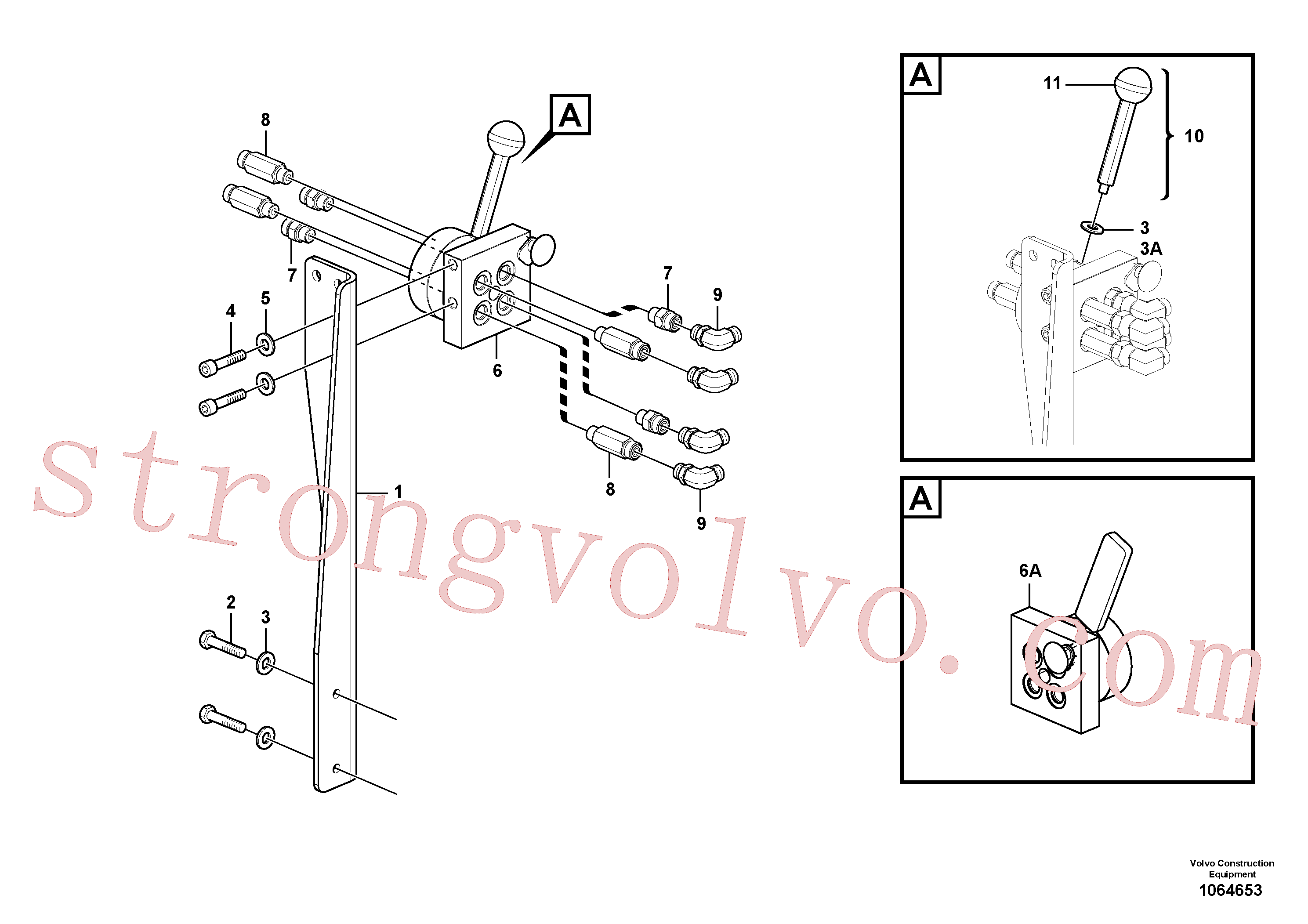 VOE14609875 Volvo Sistema servomotor, válvula de comando para válvula de comando à distância(1064653 Montagem)