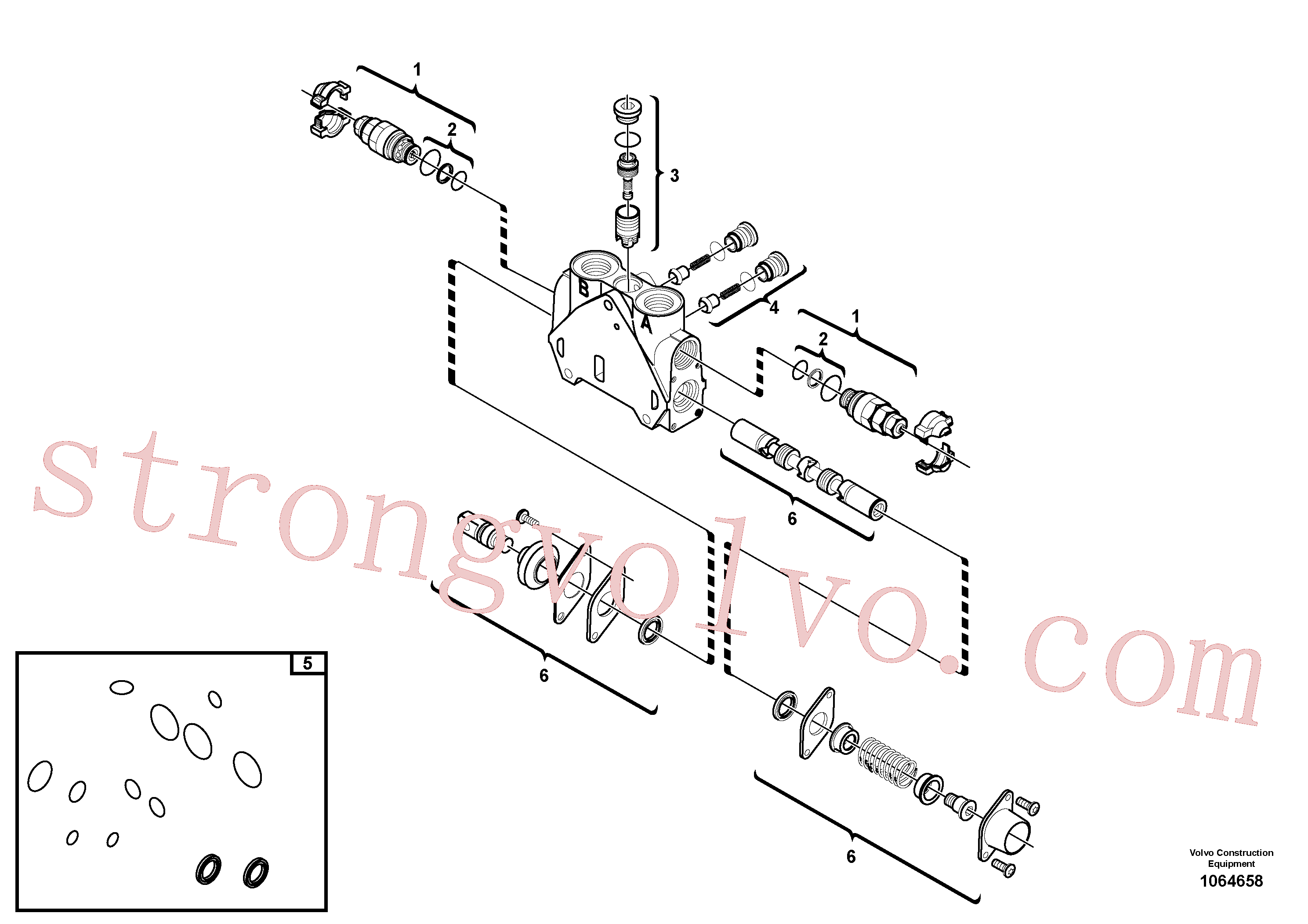 Atacado VOE15162802 Válvula deslizante Volvo escavadeira