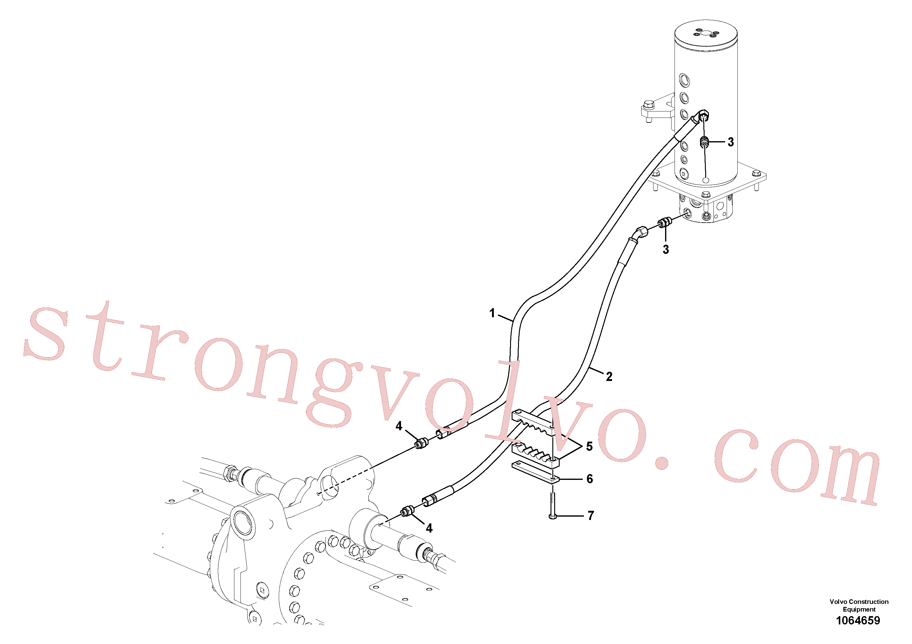 SA9011-21013 Volvo Sistema hidráulico, linha da direcção(1064659 Montagem)
