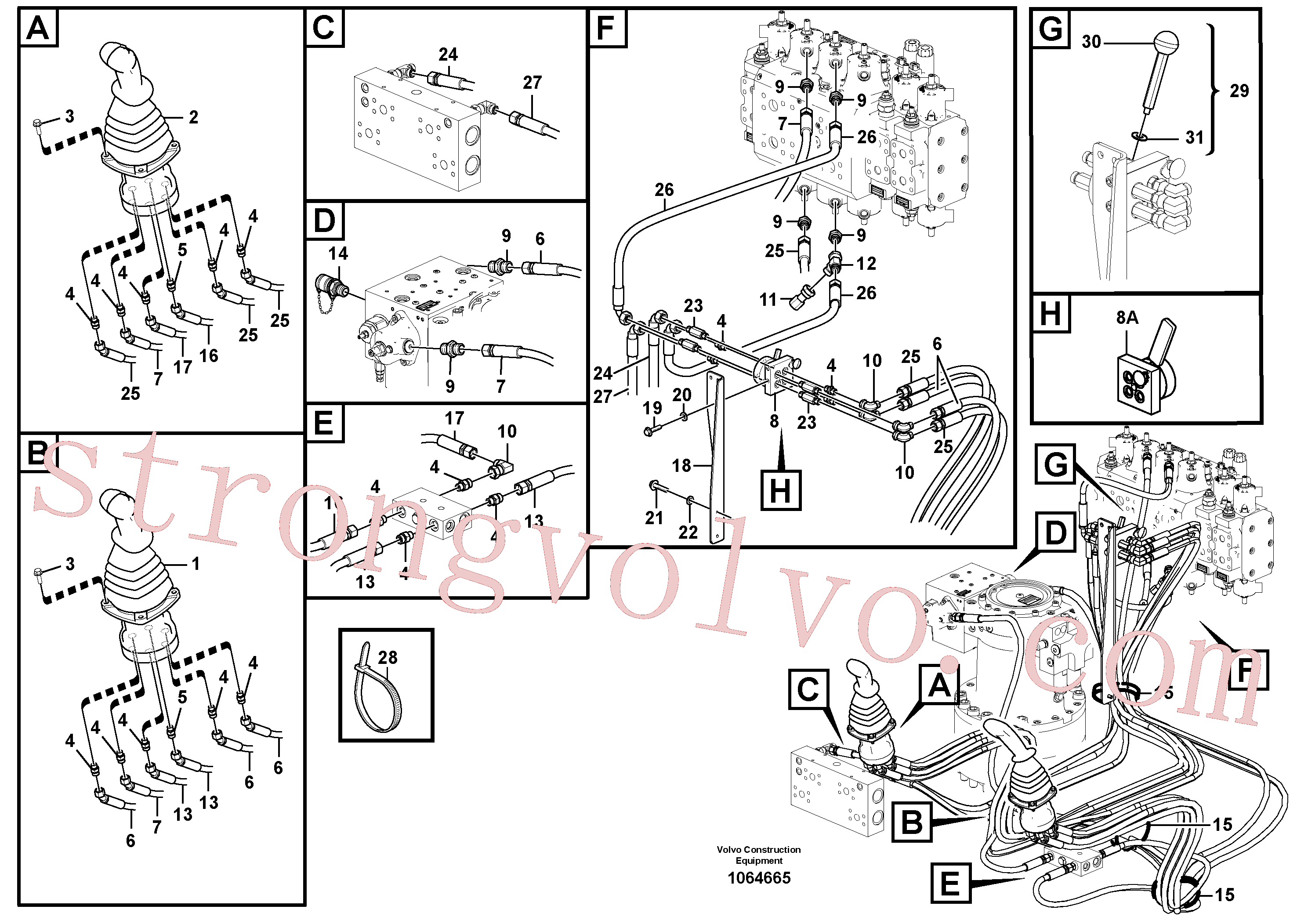 SA9403-03234 Volvo Sistema servomotor, válvula de comando para válvula de comando à distância(1064665 Montagem)