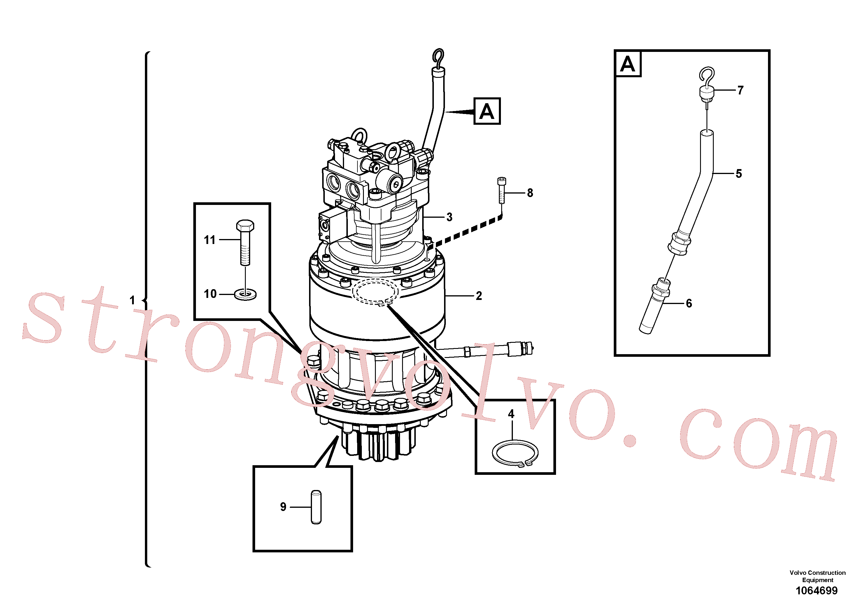 Atacado VOE14552686 Swing motor Volvo escavadeira