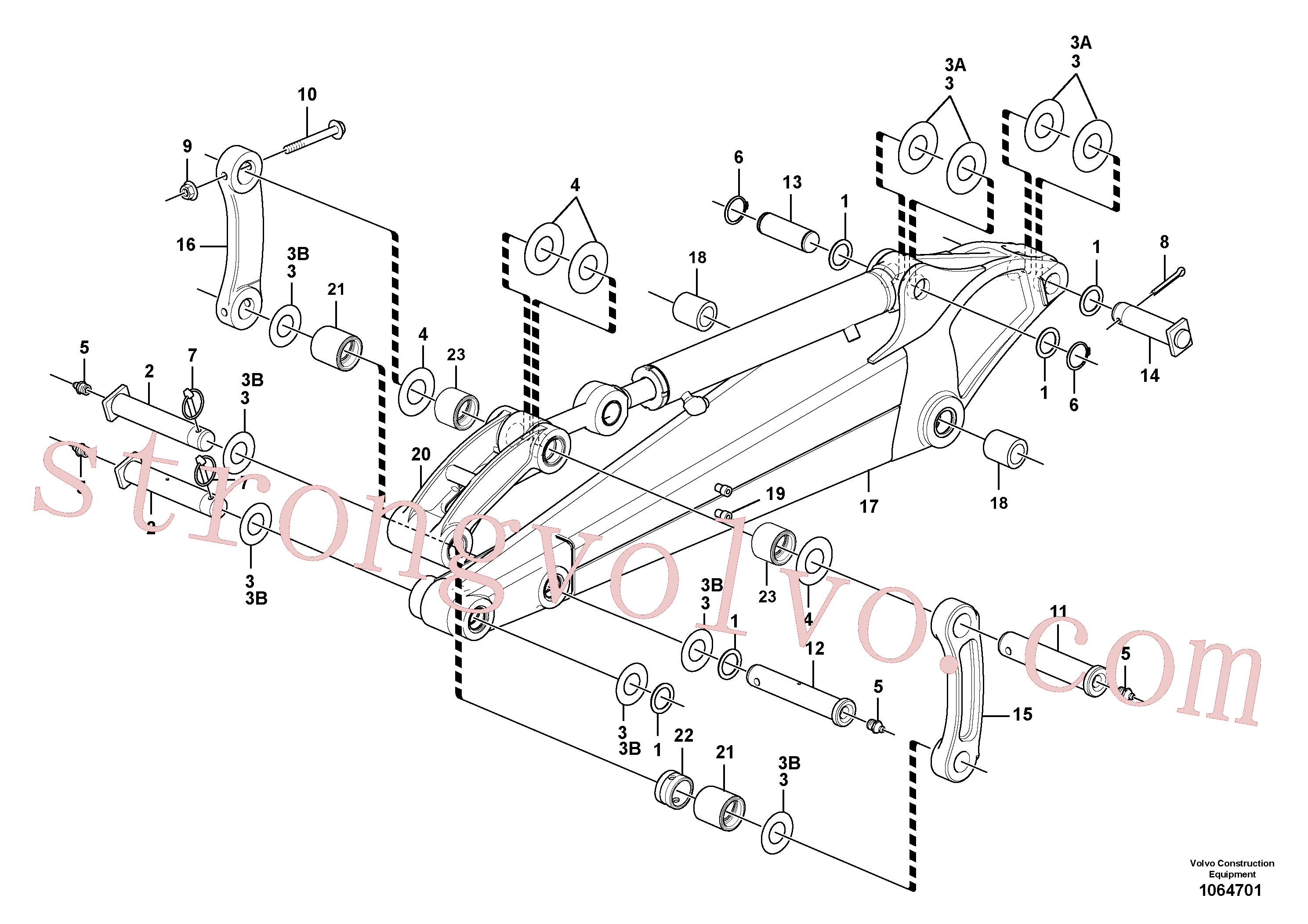 PJ5460389 Volvo Braço de afundamento(1064701 Montagem)