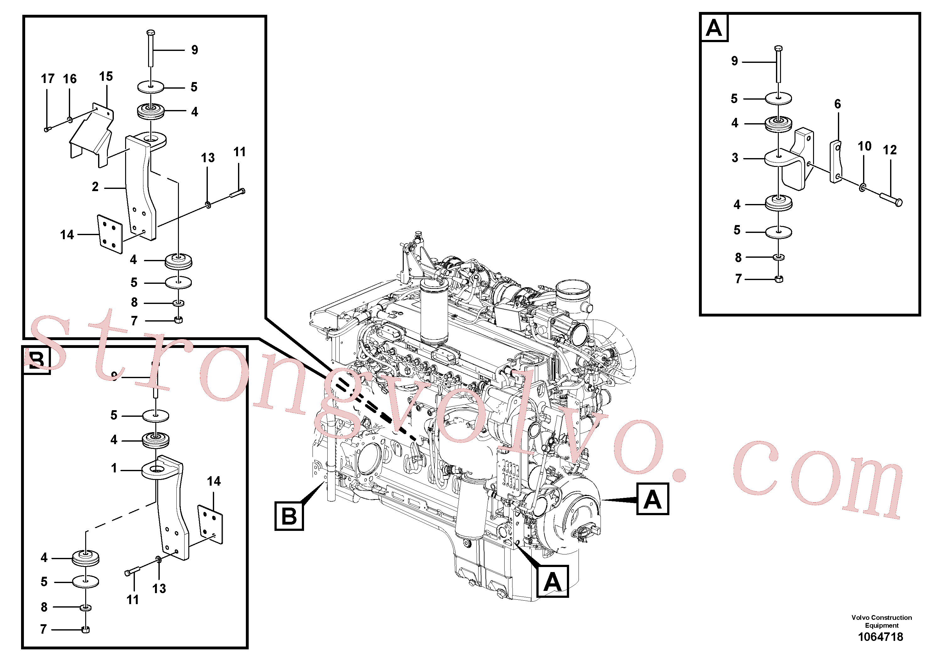 Volvo RM96735758 Parafuso sextavado Volvo Acessórios para escavadeira