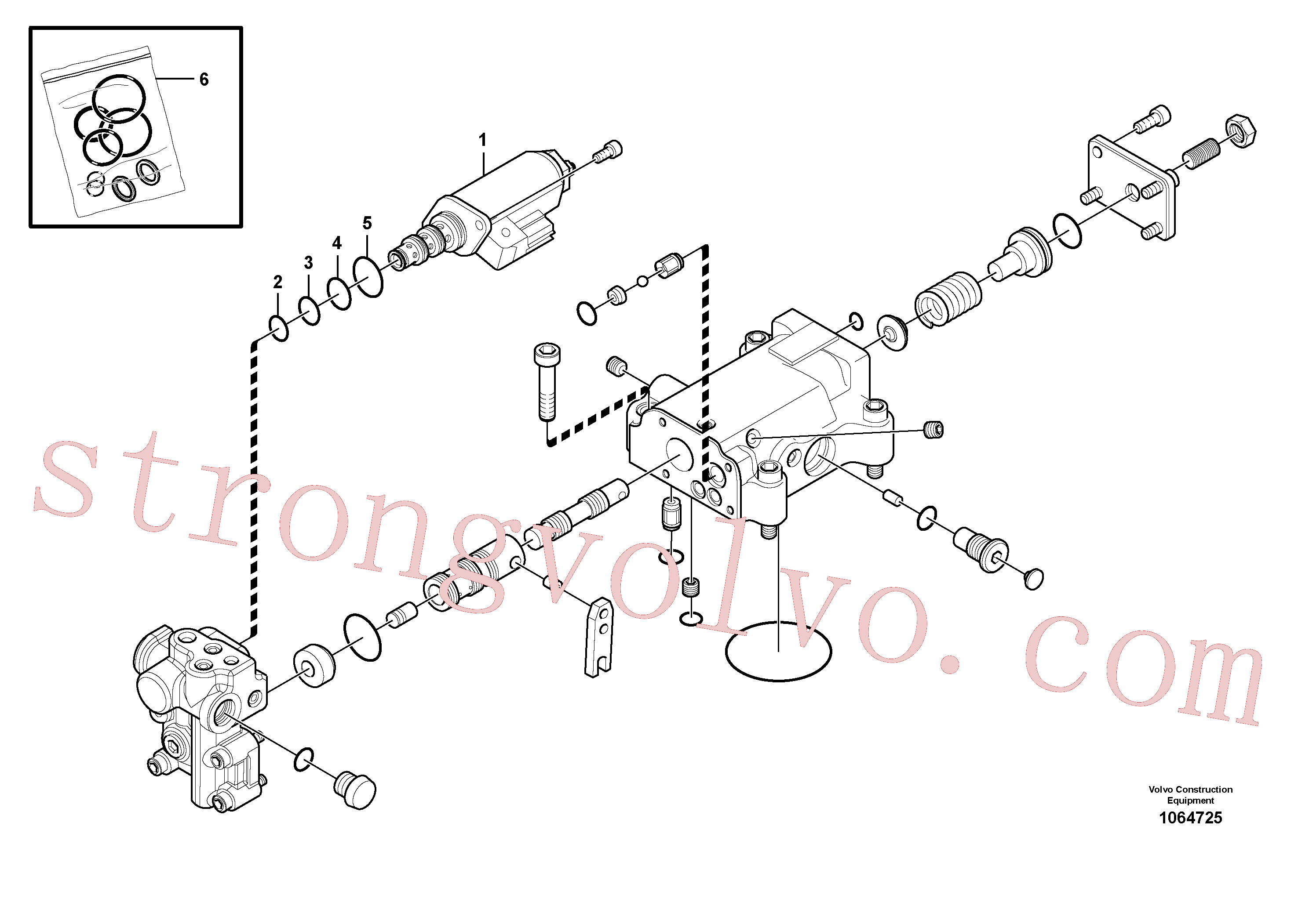 VOE14643263 Volvo Regulador, bomba hidráulica(1064725 Montagem)