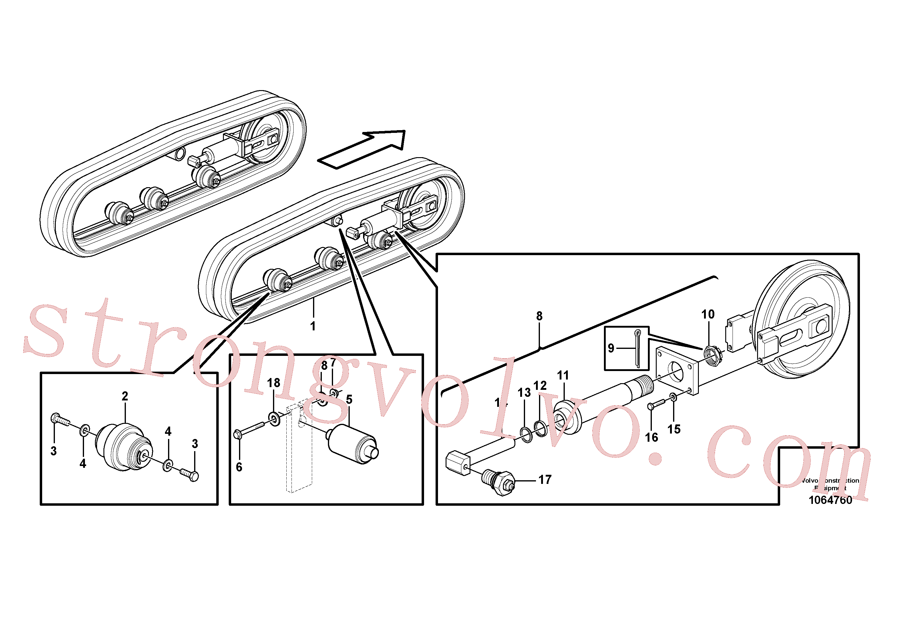 VOE997454 Volvo Rastos de borracha(1064760 Montagem)