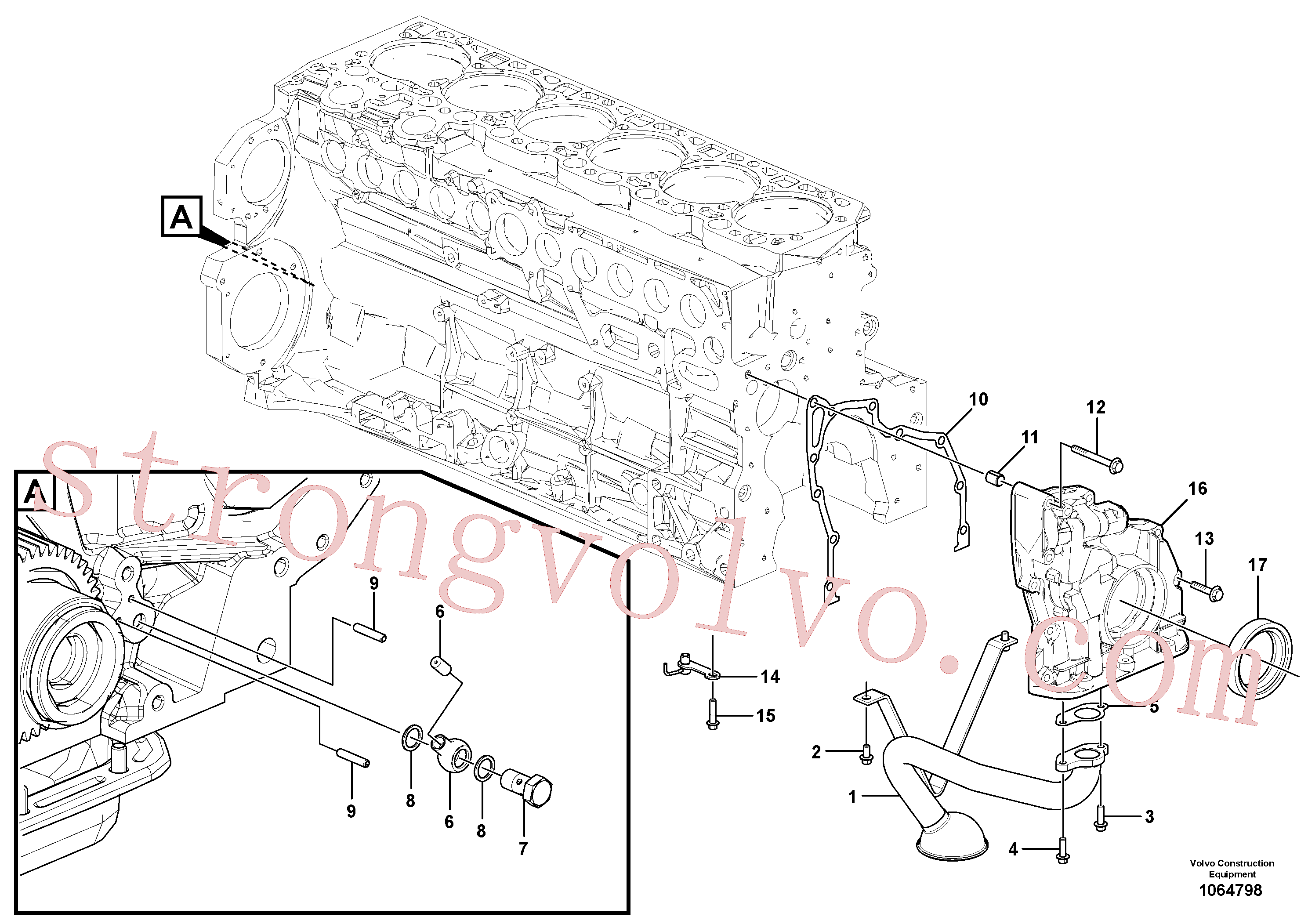 VOE951953 Volvo Sistema de óleo lubrificante(1064798 Montagem)