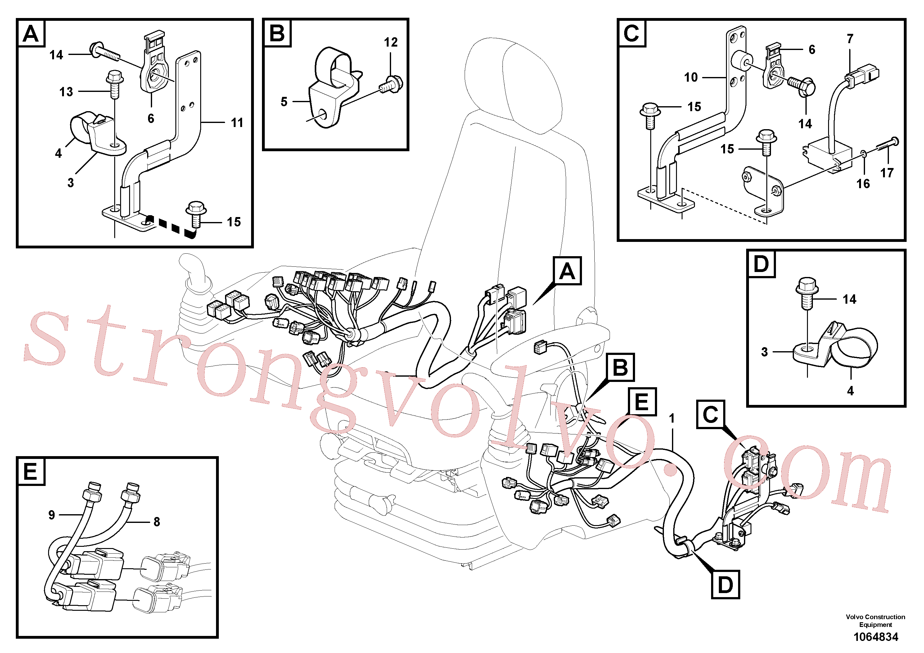 VOE14558808 Volvo Cablagem, painel de instrumentos(1064834 Montagem)