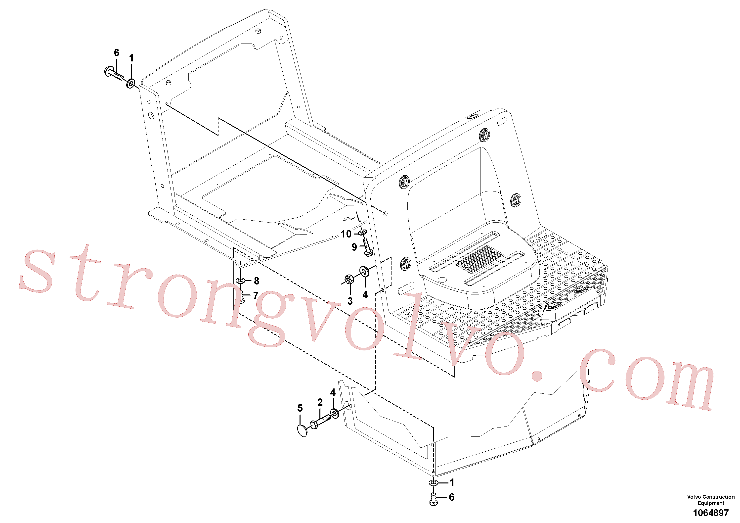RM96702642 Volvo Peças de montagem da cabina(1064897 Montagem)