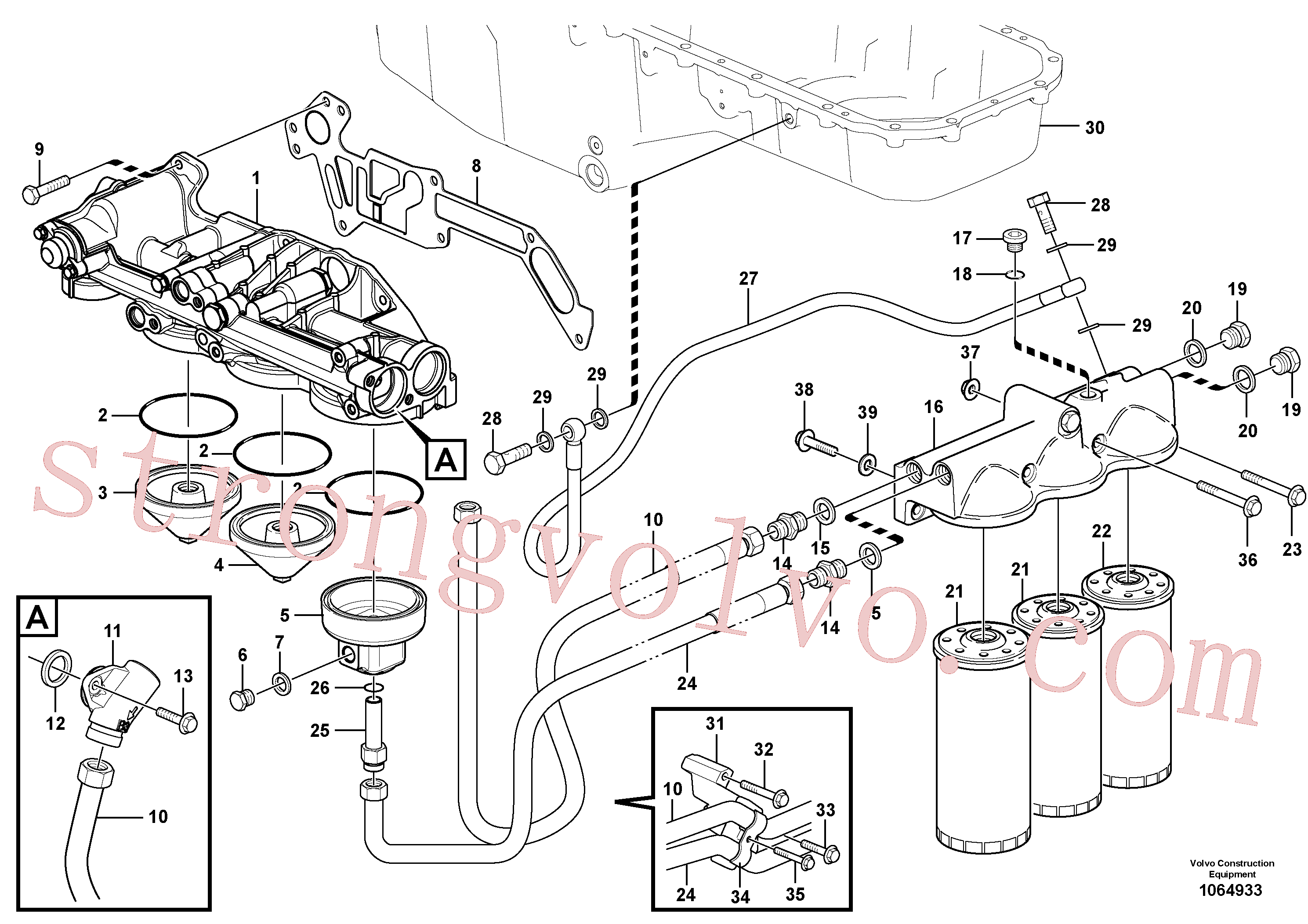 VOE13966147 Volvo Filtro de óleo com acessórios(1064933 Montagem)