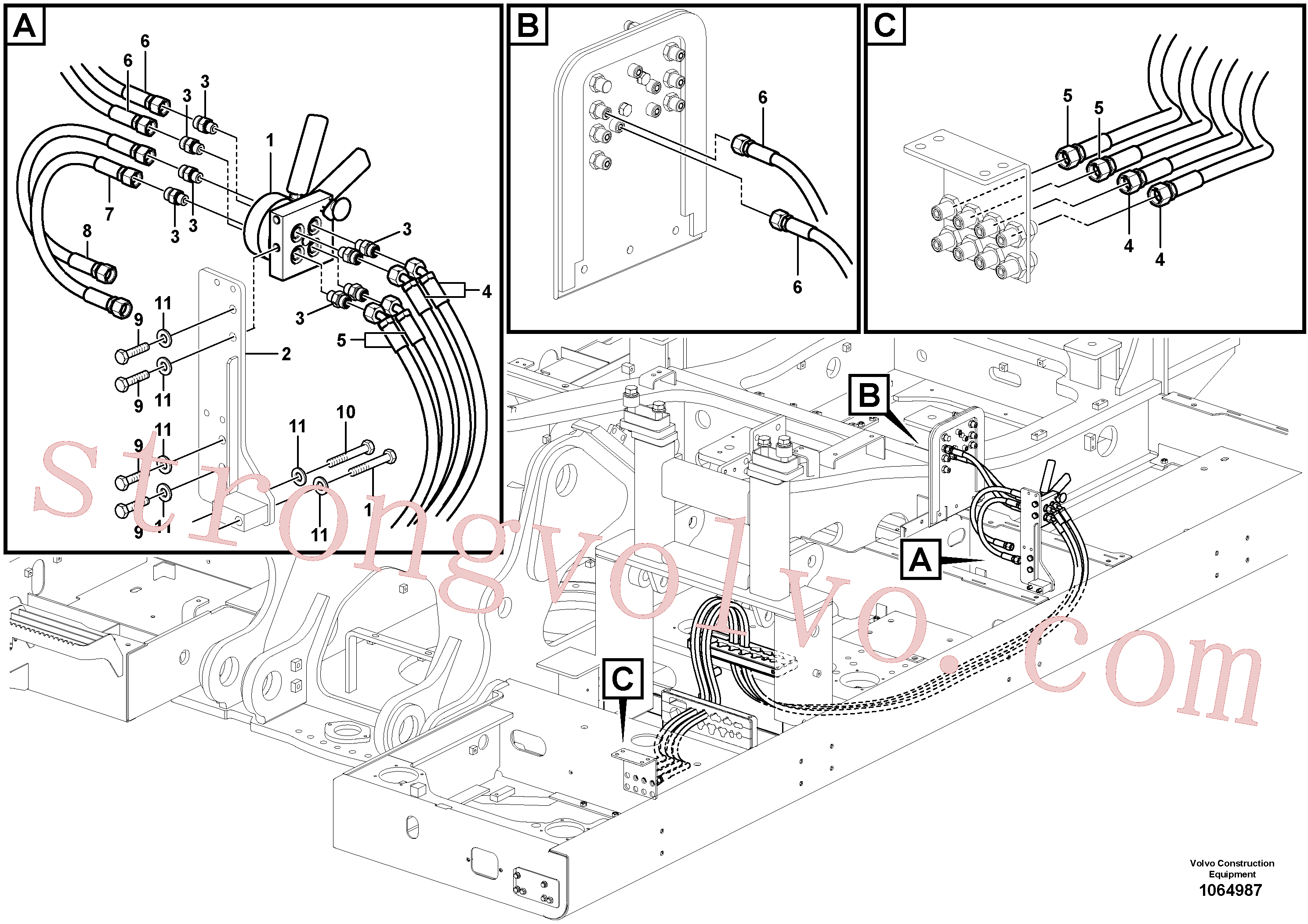 Atacado VOE983256 Parafuso sextavado Volvo escavadeira