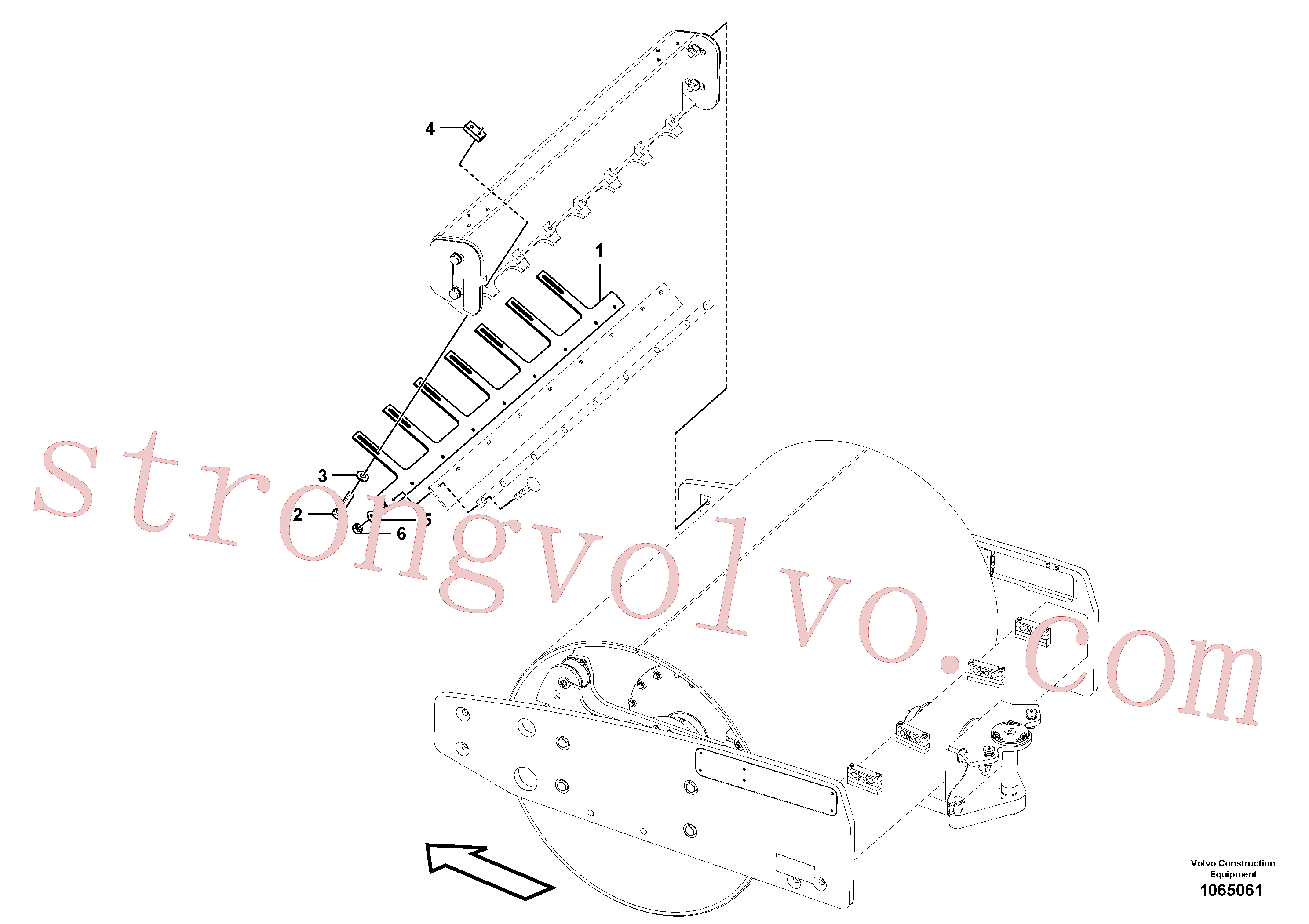 RM96721873 Volvo Instalação do tambor da raspadeira(1065061 Montagem)