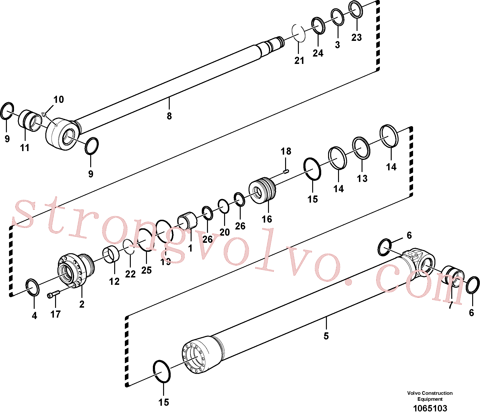 VOE14623510 Volvo Cilindro de balde(1065103 Montagem)
