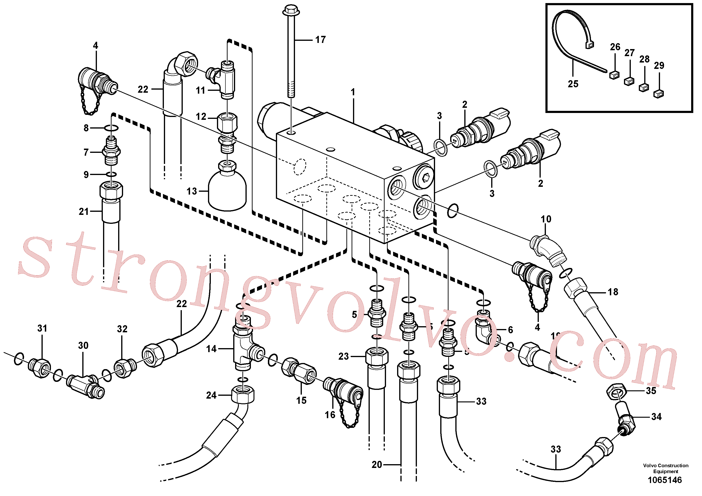PJ5471028 Volvo Sistema de travagem hidráulico, unidade do motor, corpo da válvula(1065146 Montagem)