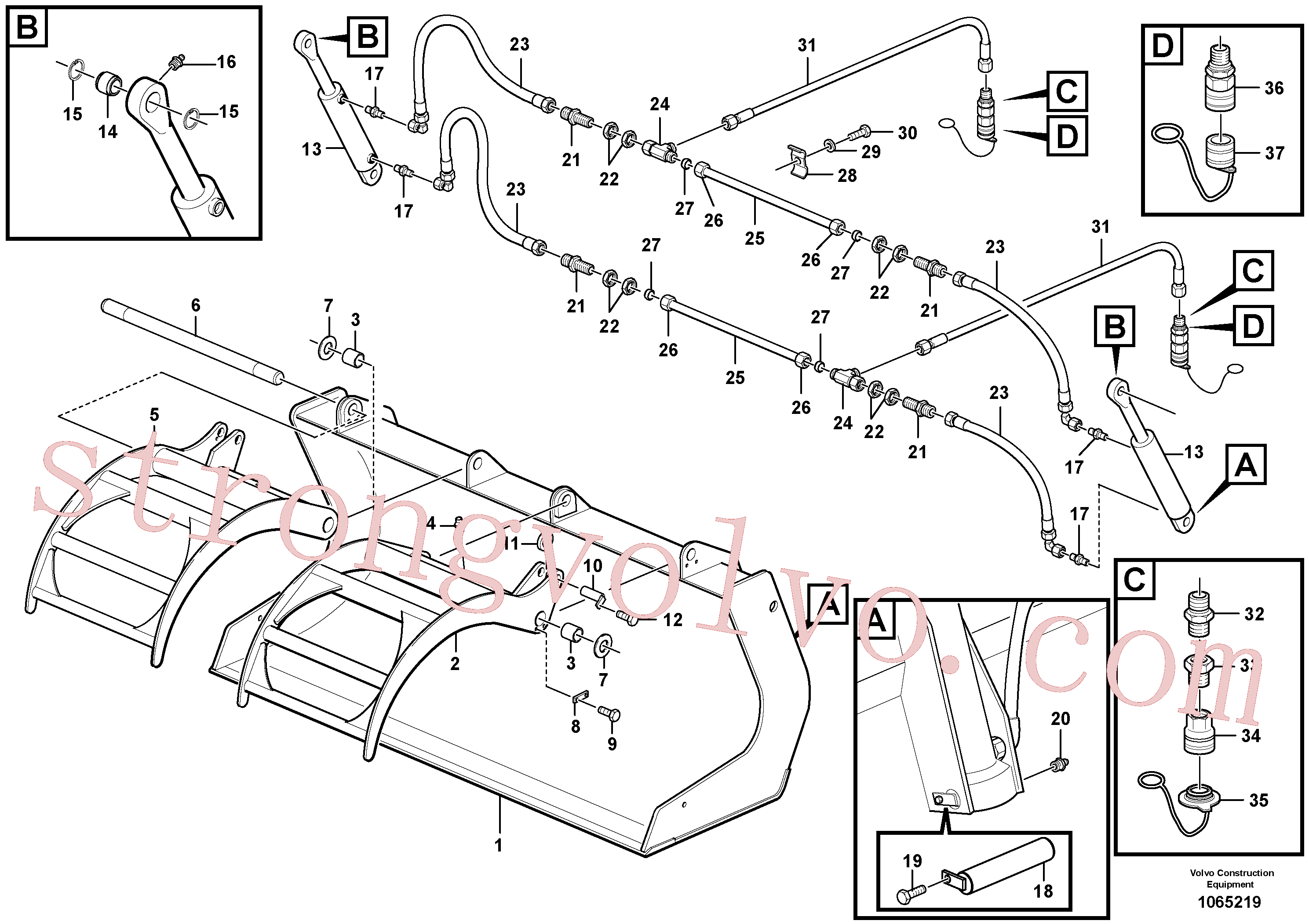 Volvo Acessórios para escavadeira ZM2807354 Bolt Acessórios