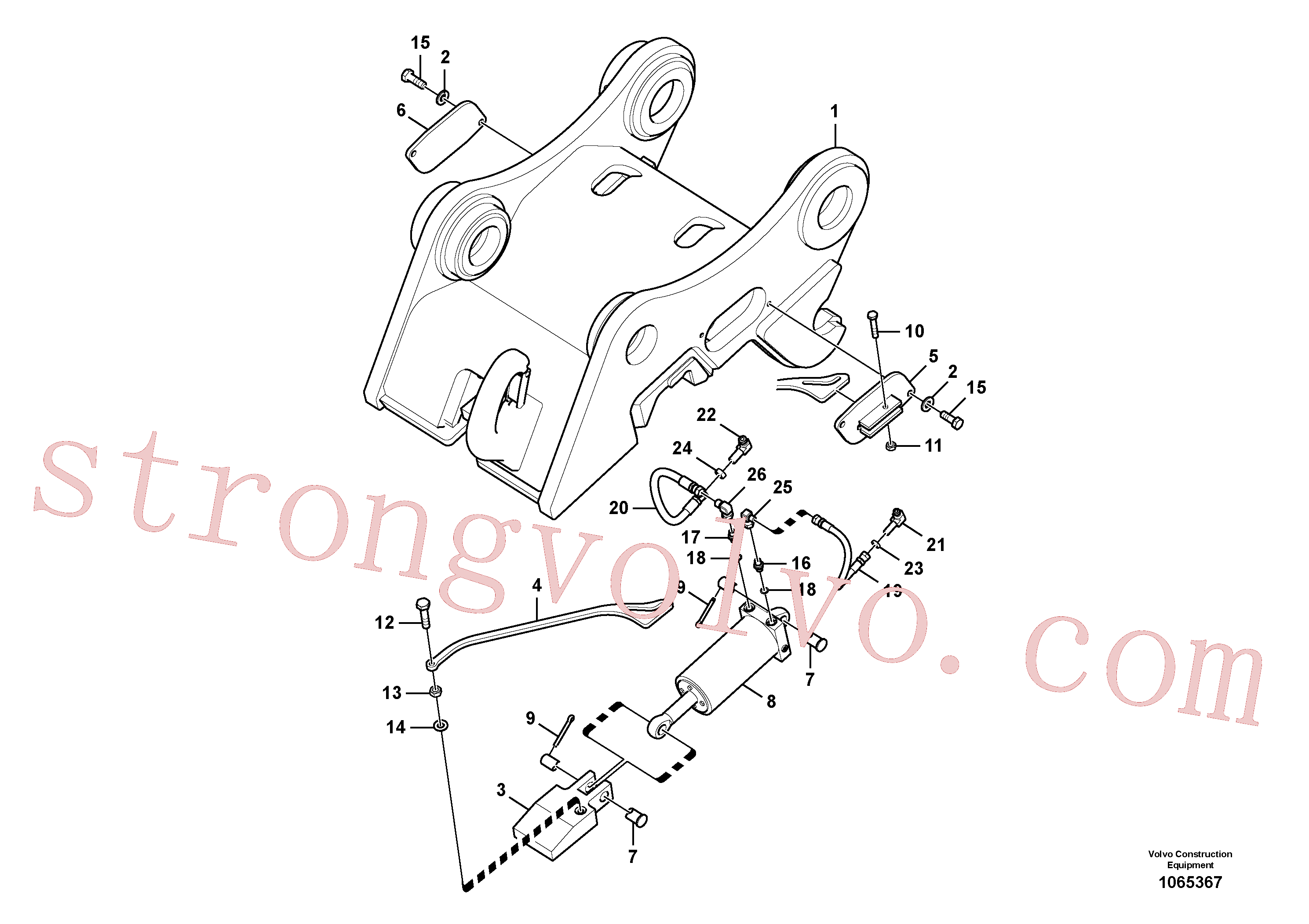 VOE14558368 Volvo Suporte de acoplamento, QuickFit(1065367 Montagem)