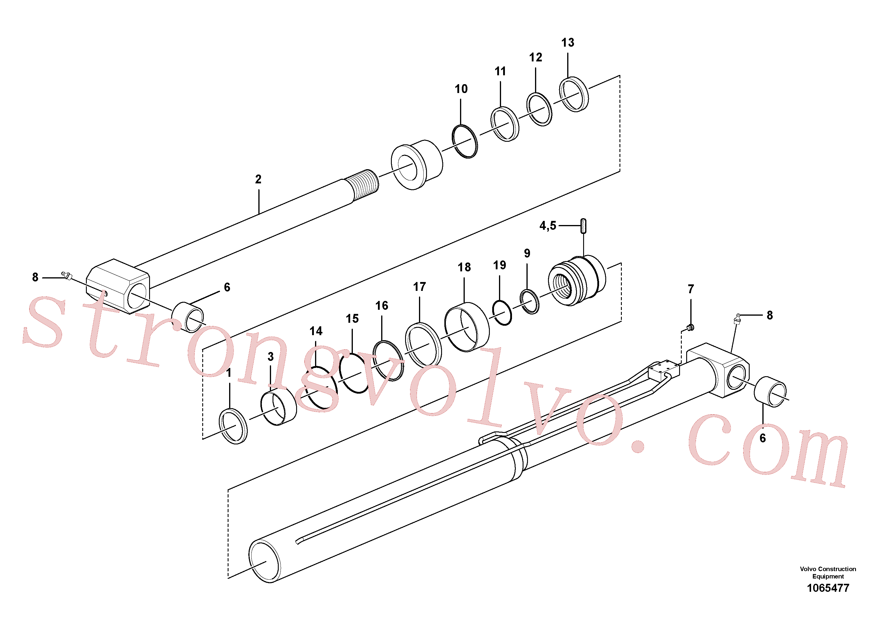Volvo Acessórios para escavadeira VOE14595433 Cilindro Acessórios