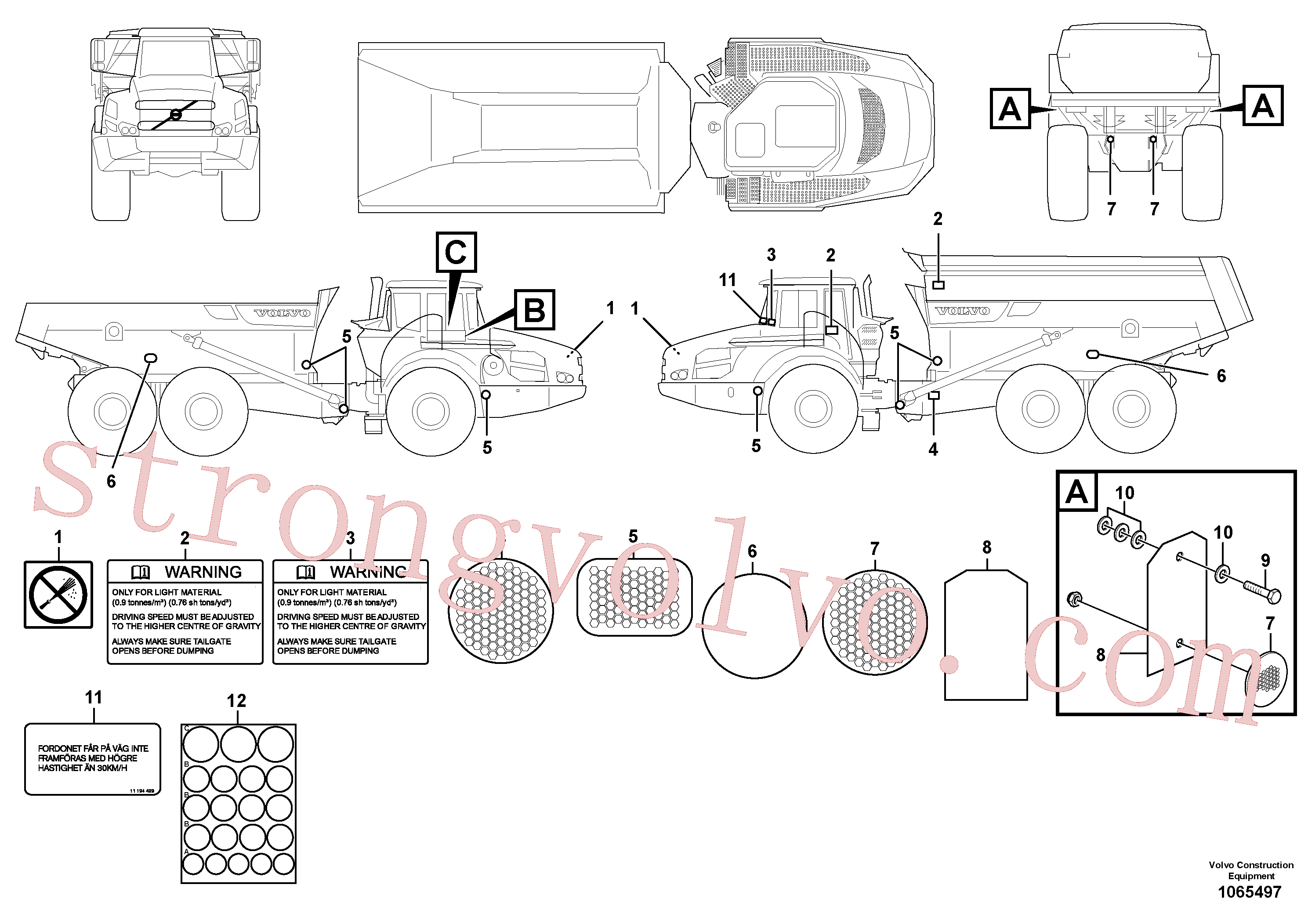Volvo Montagem VOE11125707 Decalque Acessórios
