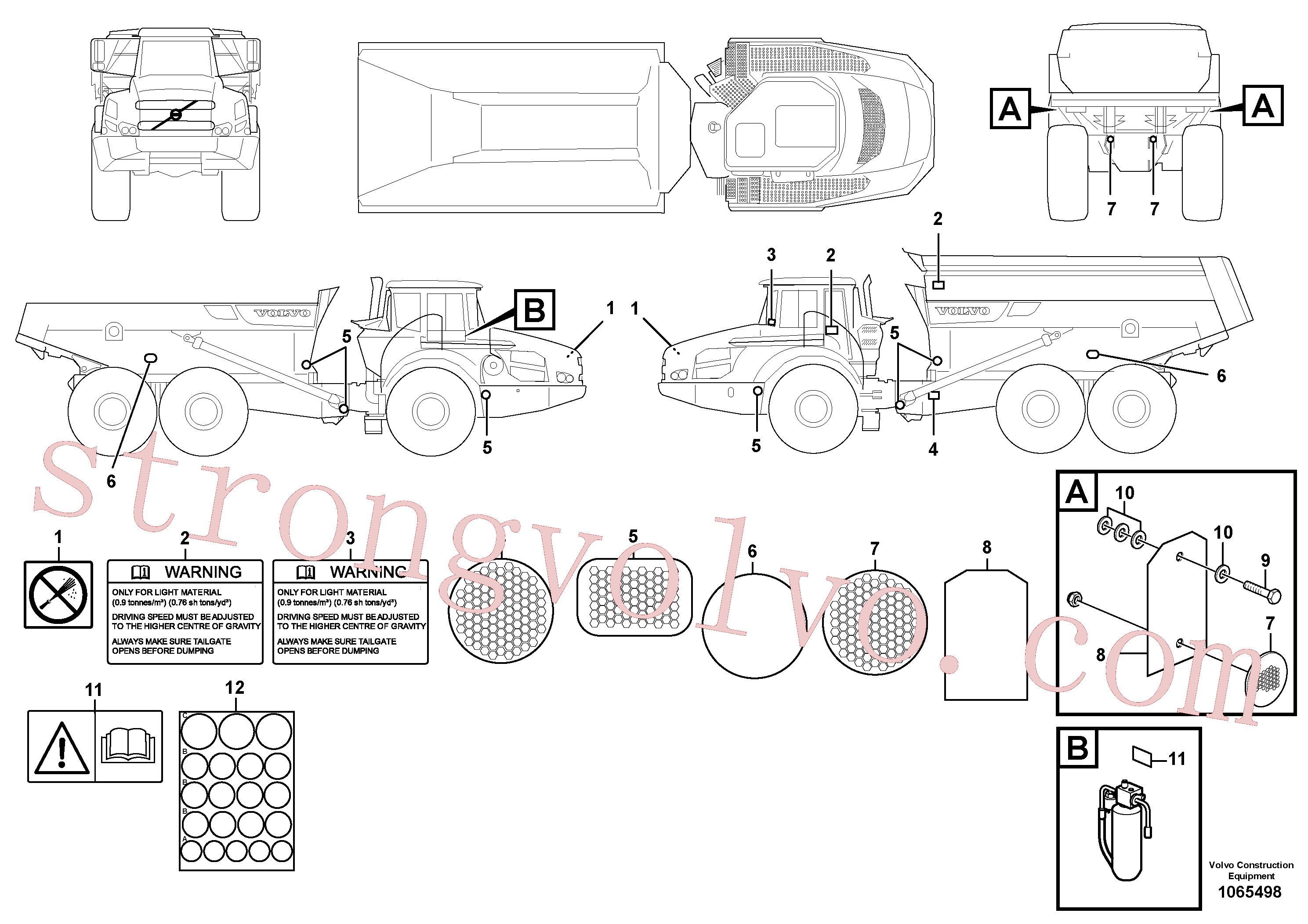 China Made VOE11125767 Decalque Volvo Acessórios para escavadeira