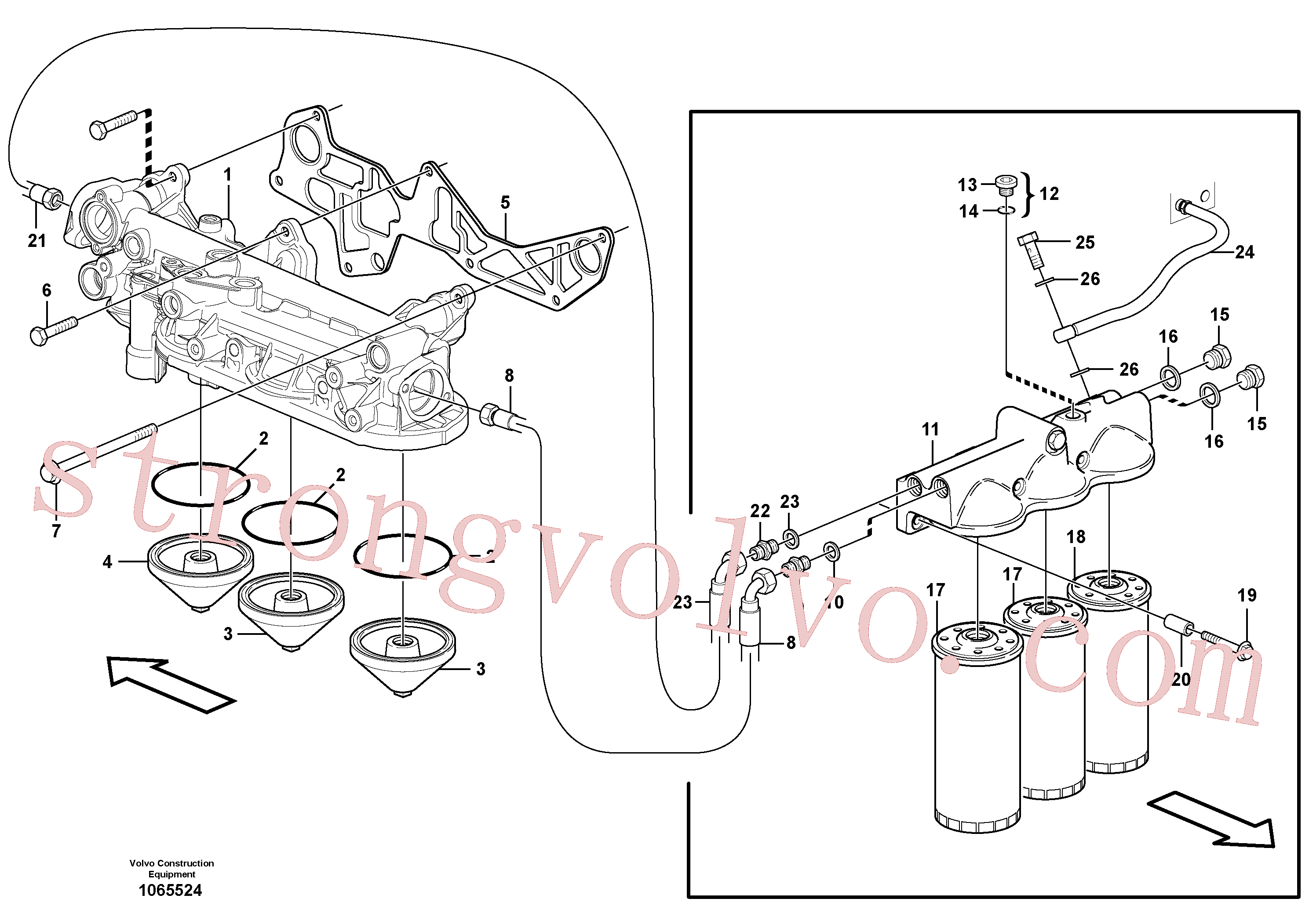 VOE968999 Volvo Filtro de óleo com acessórios(1065524 Montagem)