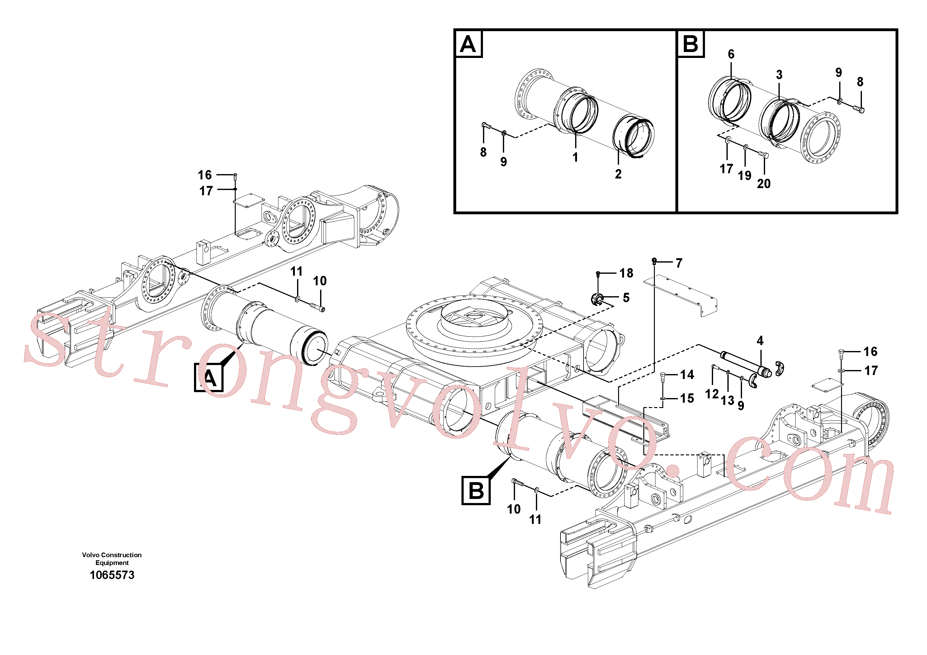 VOE984364 Volvo Estrutura da substrutura, retráctil(1065573 Montagem)