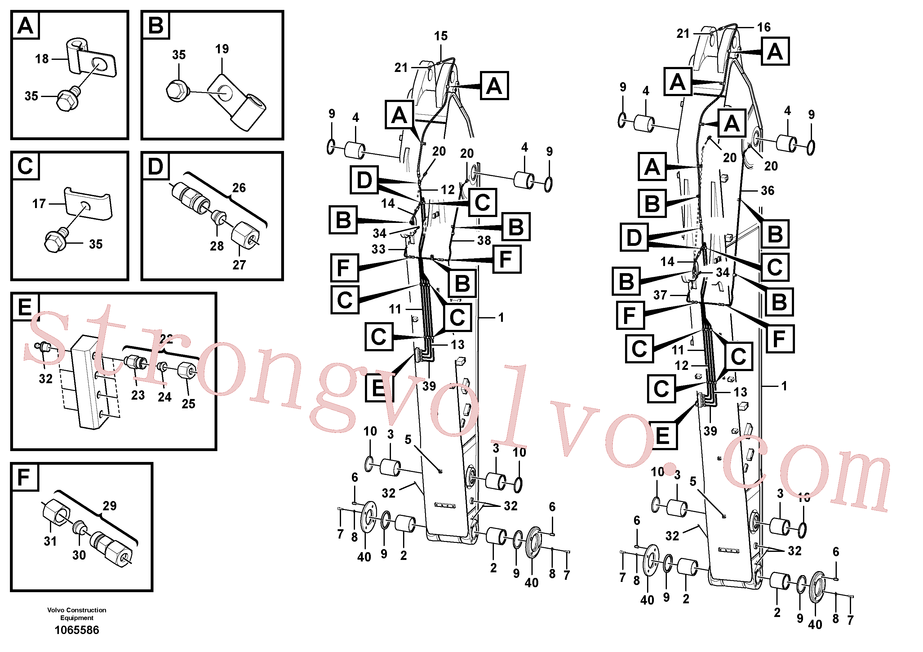 VOE14573996 Volvo Tubagem de massa e do braço de afundamento com sede da tubagem(1065586 Montagem)