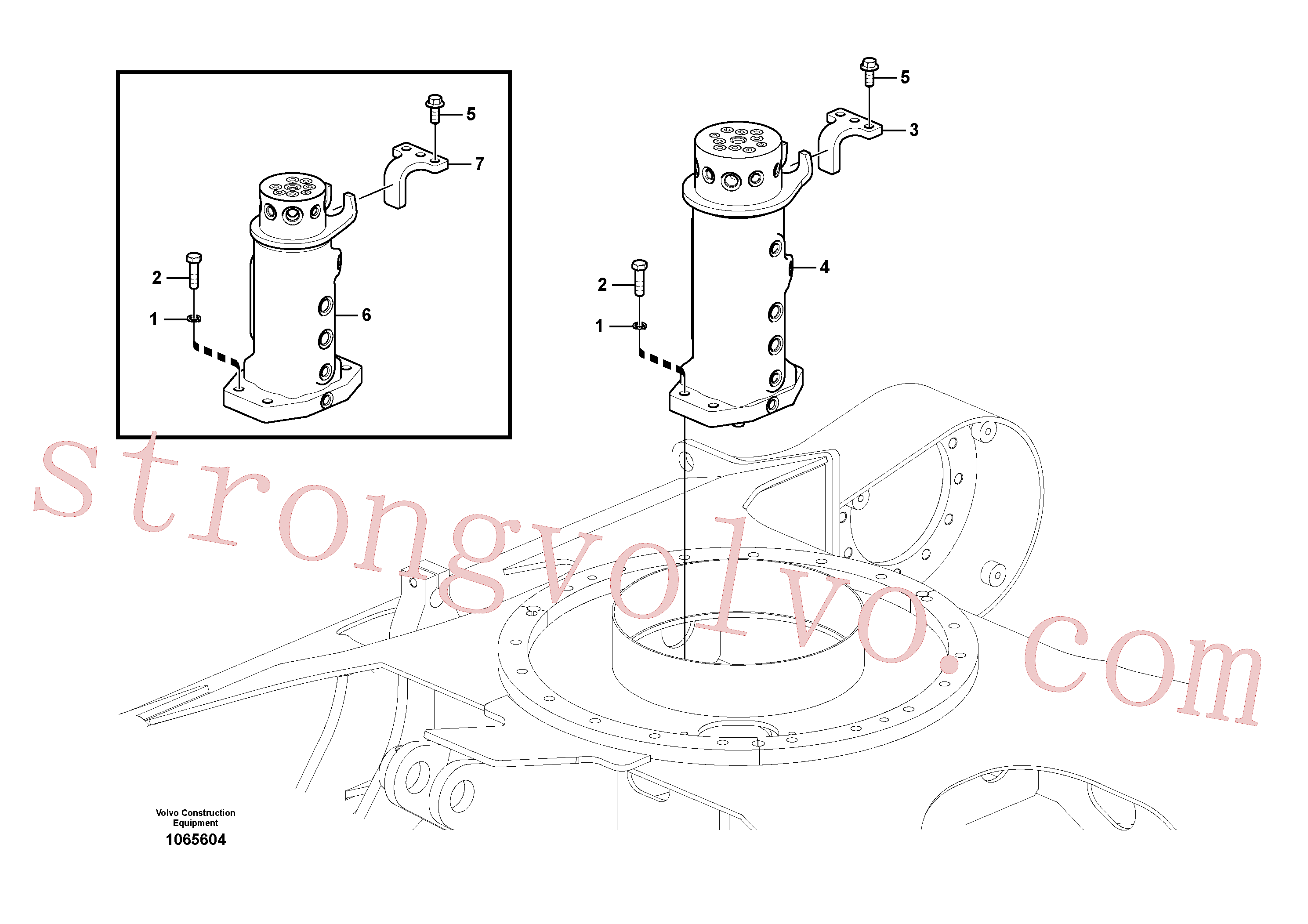 VOE14553156 Volvo Junta de viragem, suporte(1065604 Montagem)