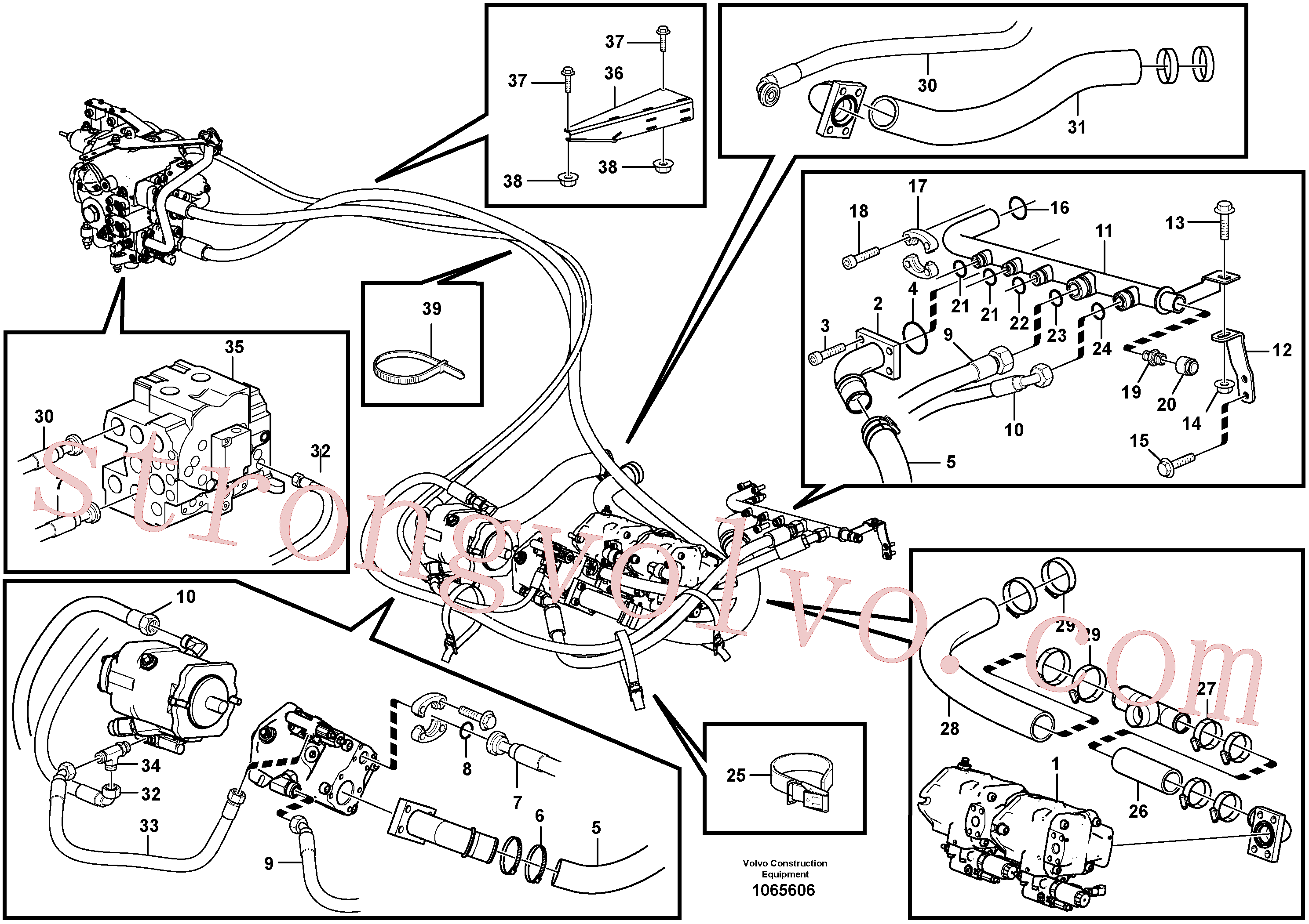 Atacado VOE15080565 Mangueira completa Volvo escavadeira
