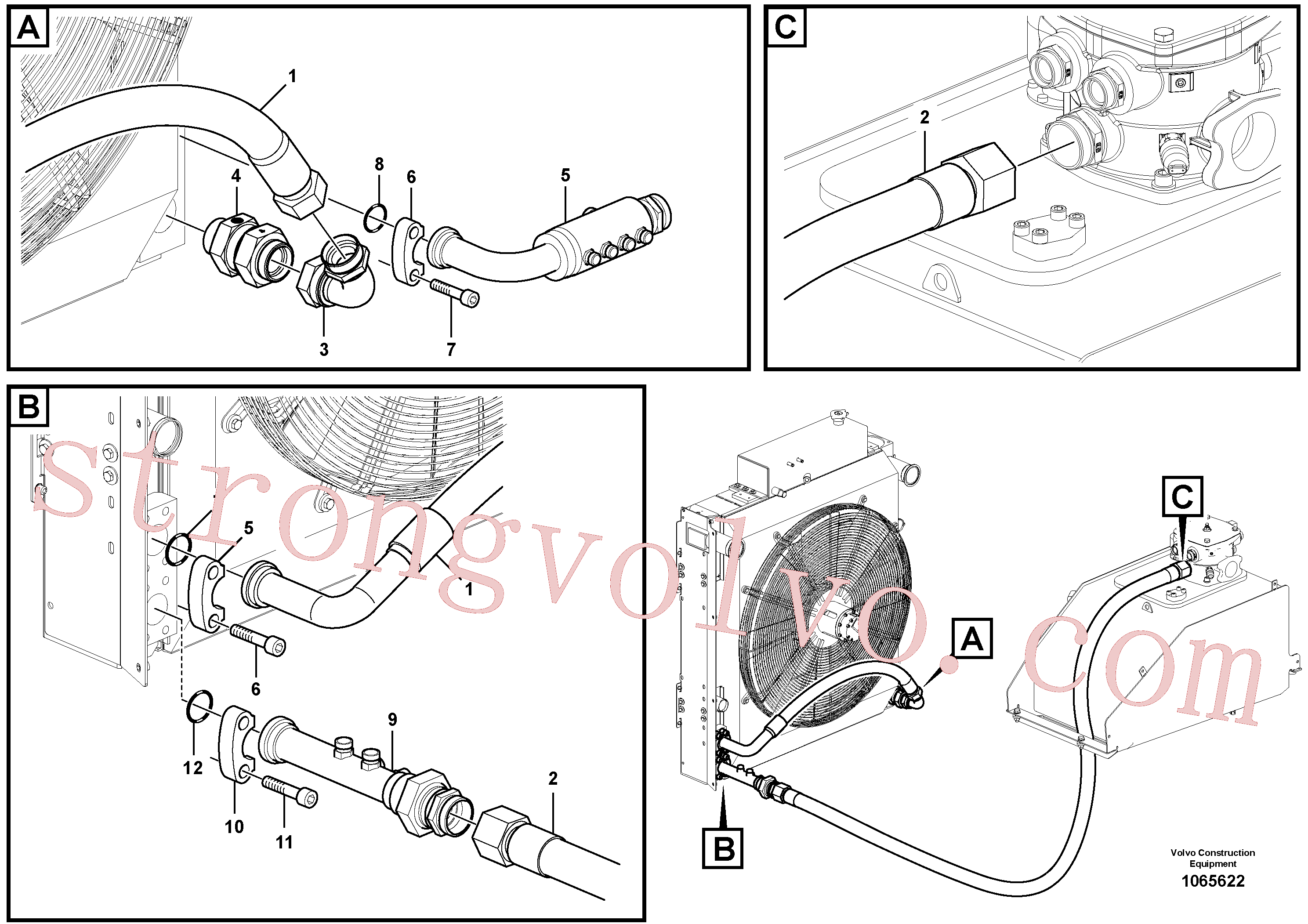 China Made RM14108302 Meia flange Volvo Acessórios para escavadeira