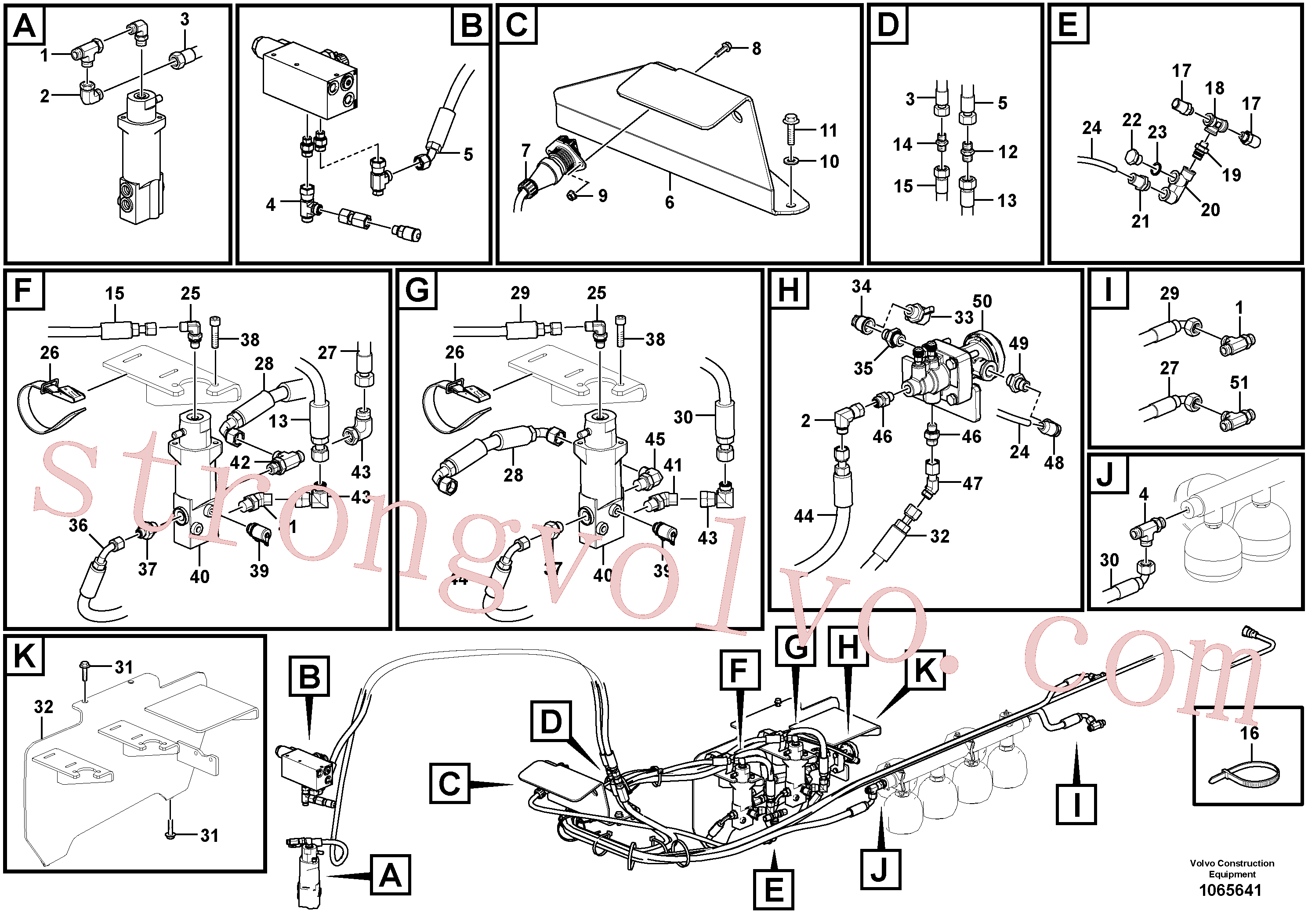 VOE935437 Volvo Tubo de travão com acessórios(1065641 Montagem)