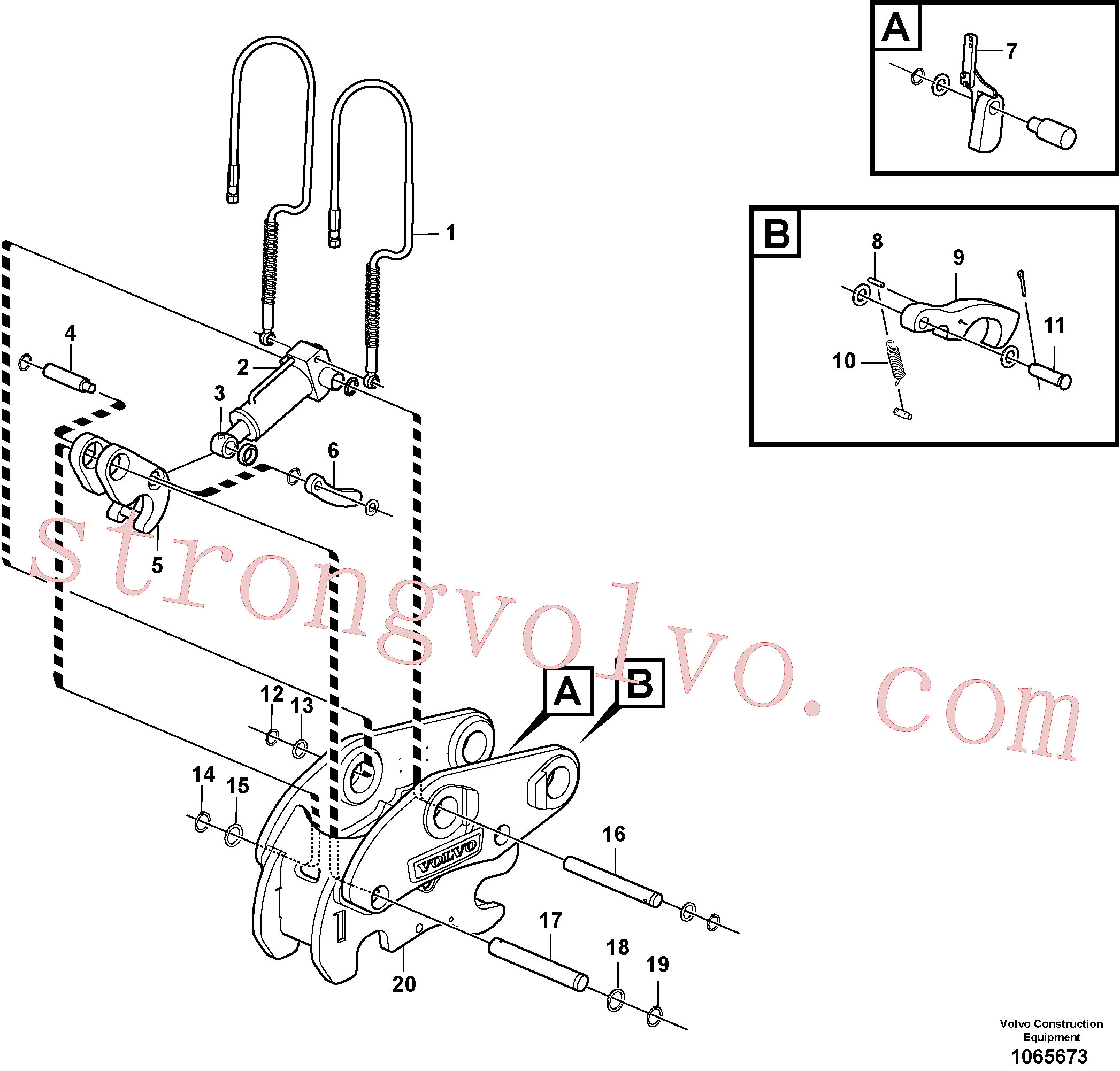 VOE15415872 Volvo Suporte de acoplamento, QuickFit(1065673 Montagem)