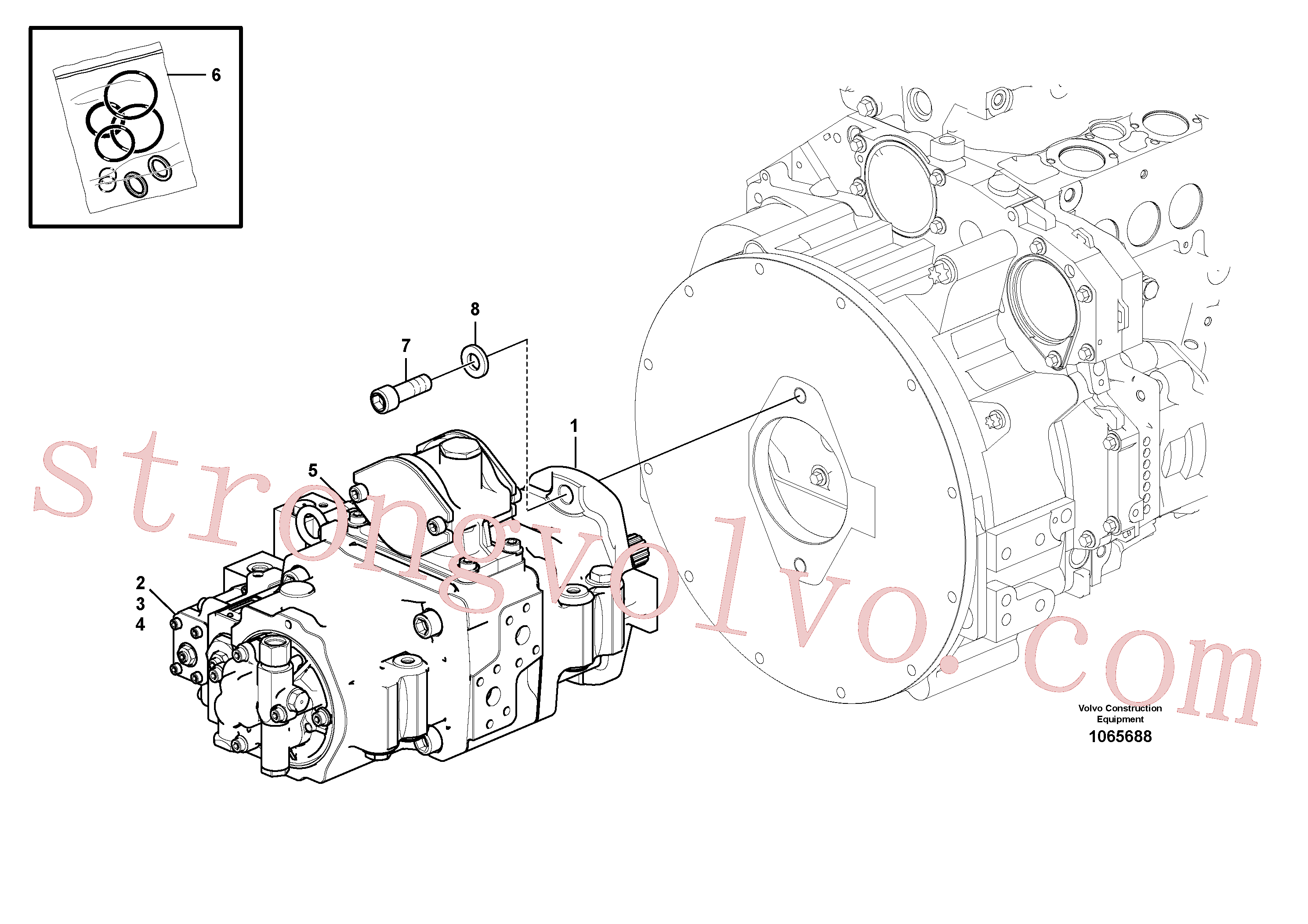 VOE14596393 Volvo Instalação da bomba(1065688 Montagem)