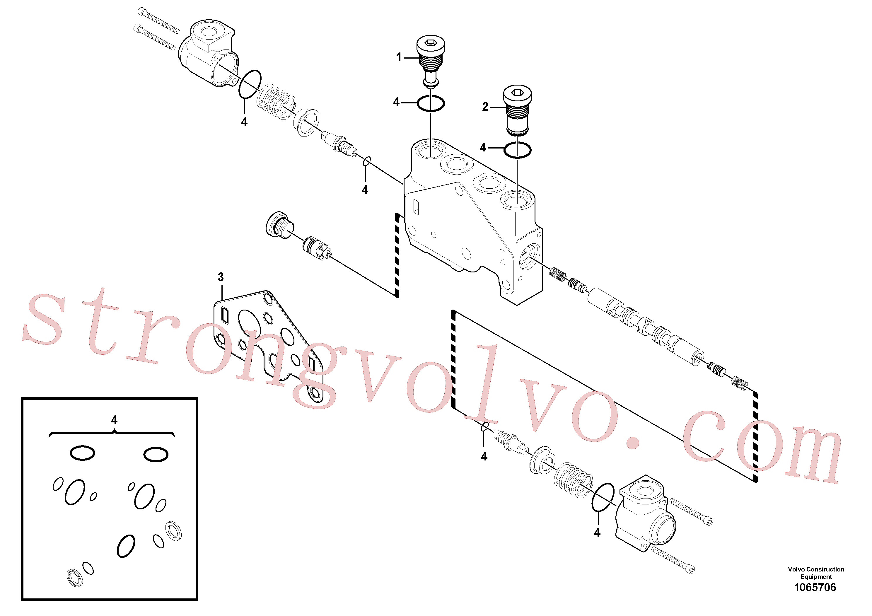 VOE17205593 Válvula de descarga Volvo escavadeira