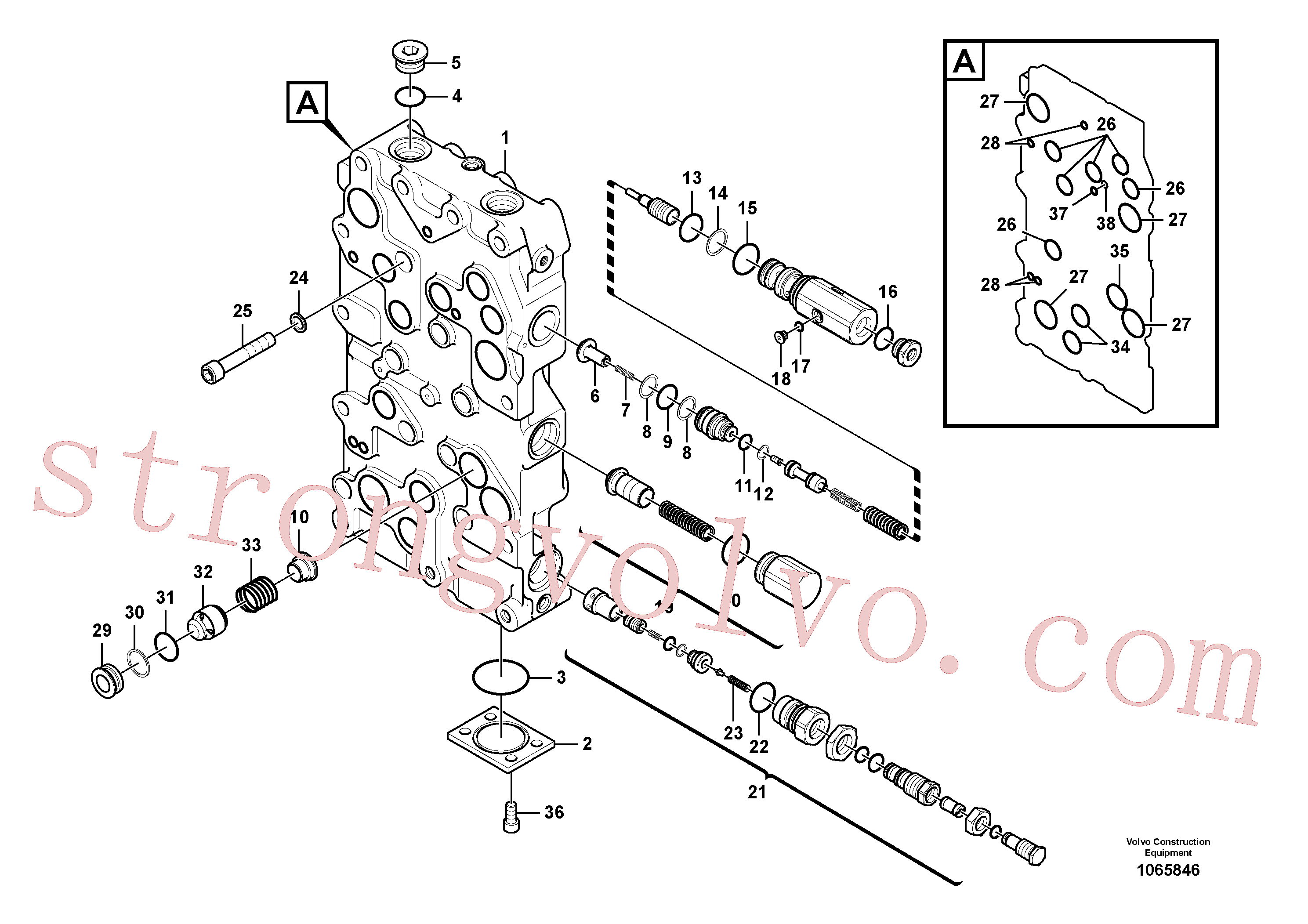 SA8230-01190 Volvo Válvula mestra de comando(1065846 Montagem)