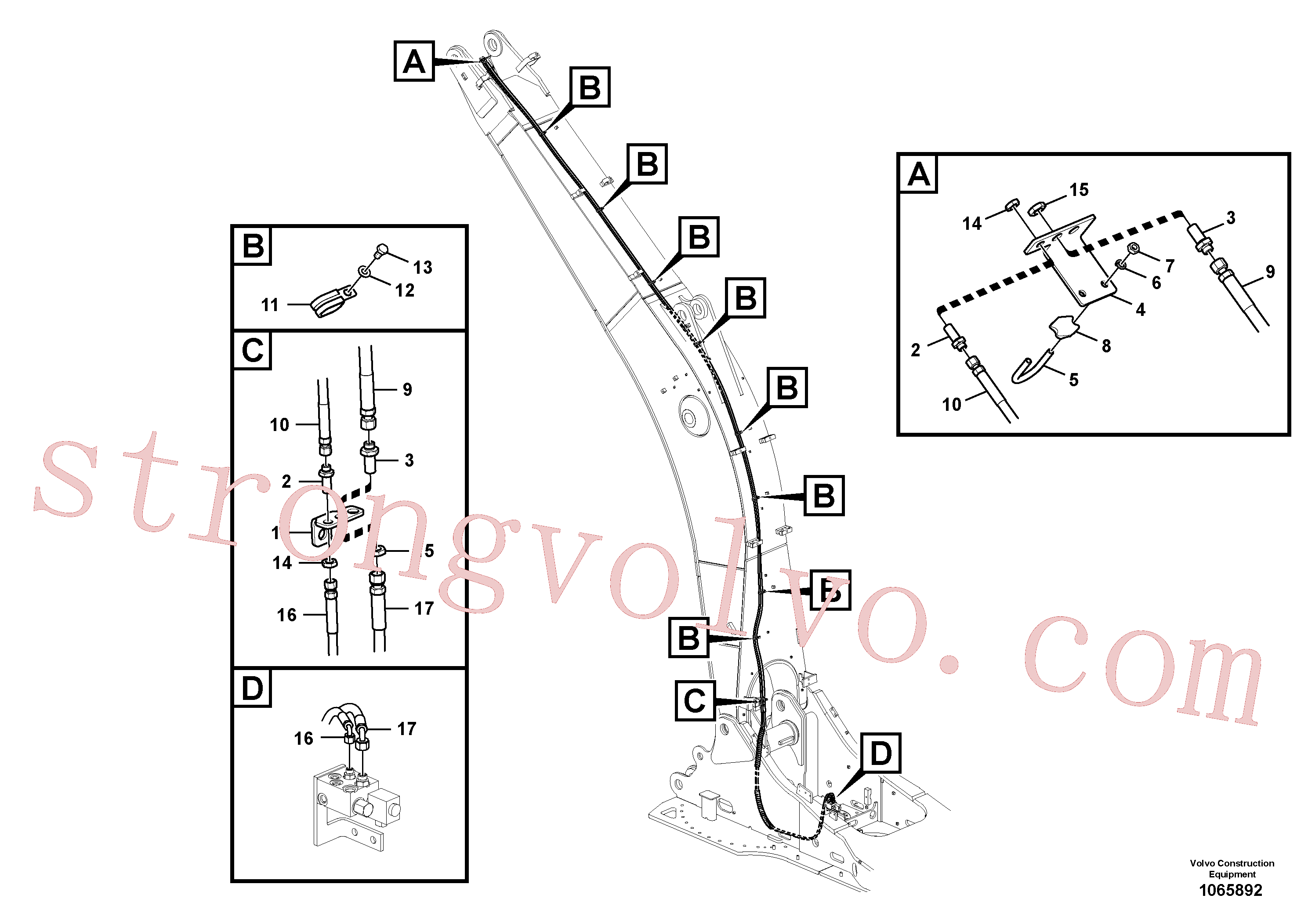 VOE14880634 Volvo Hidráulica de serviço, encaixe rápido na lança(1065892 Montagem)
