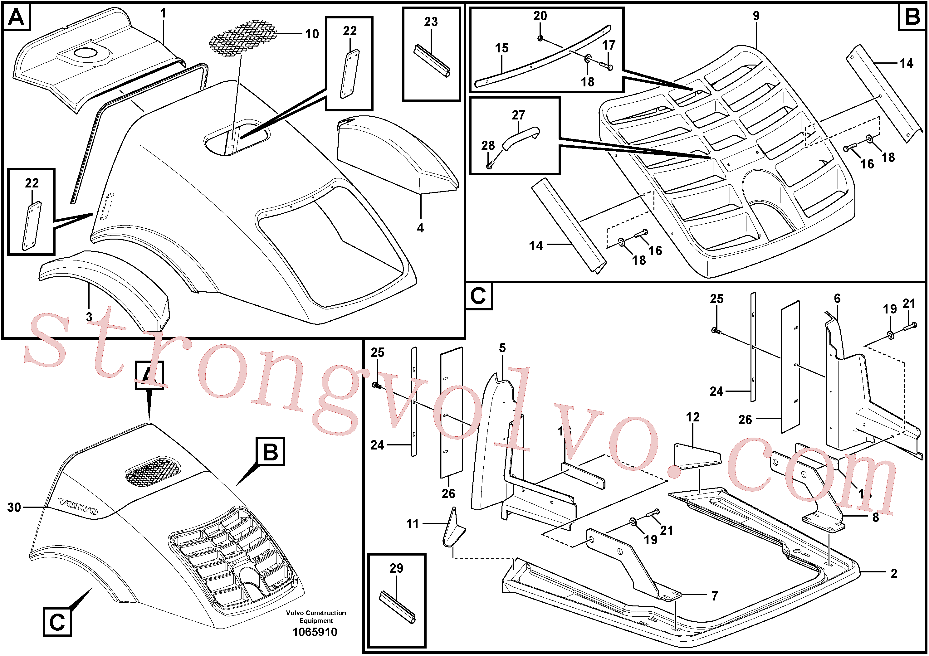 RM50264860 Volvo Capot com picos de insonorização(1065910 Montagem)
