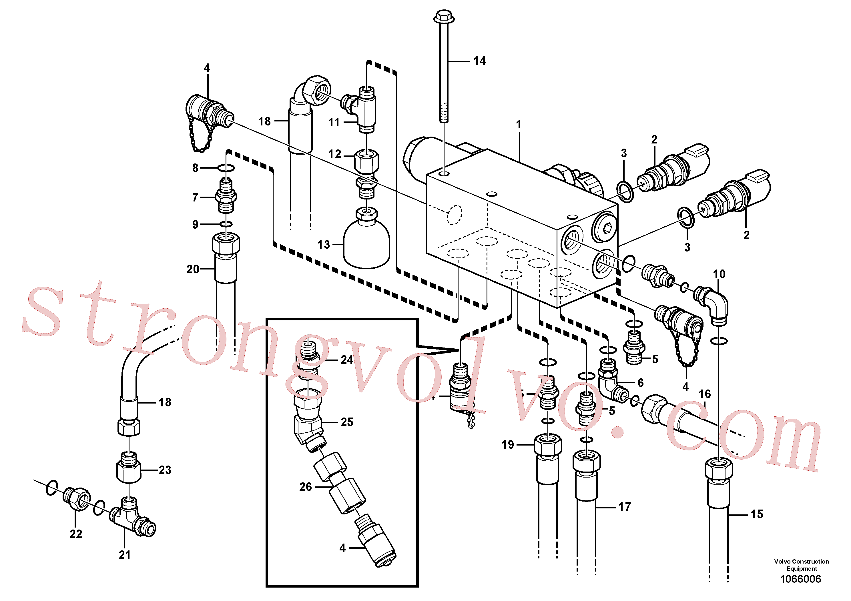 Volvo Acessórios para escavadeira VOE935282 Niple de redução Acessórios