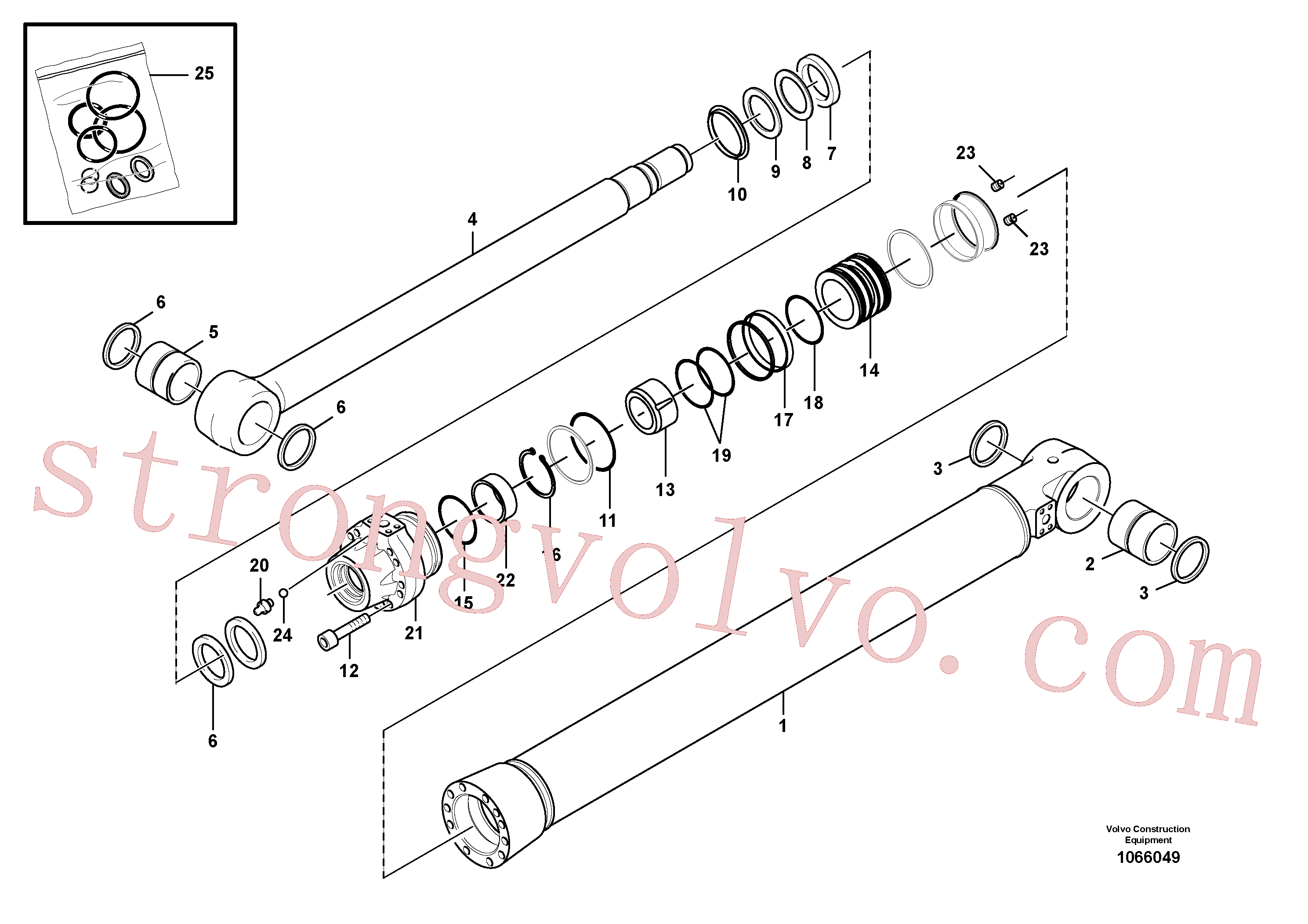 VOE14587740 Volvo Cilindro da lança(1066049 Montagem)