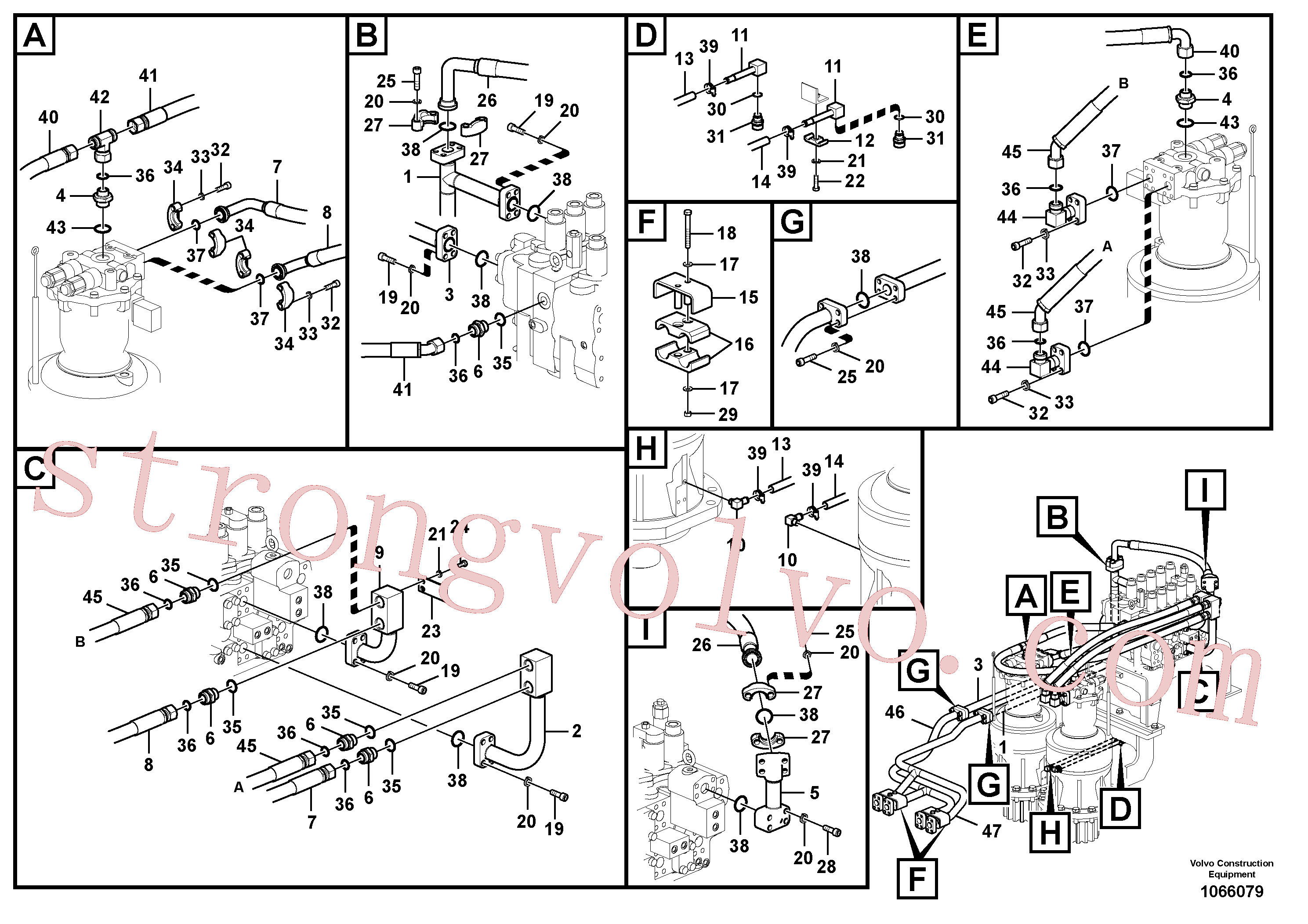 VOE14543160 Volvo Sistema hidráulico, válvula de comando da lança e articulação(1066079 Montagem)