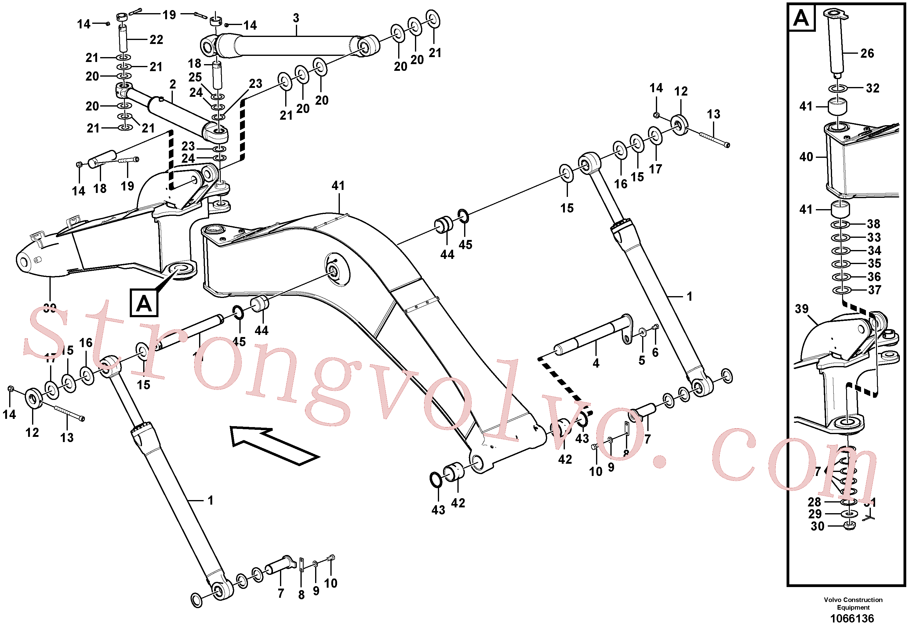 VOE14373543 Volvo Tirantes para a lança(1066136 Montagem)