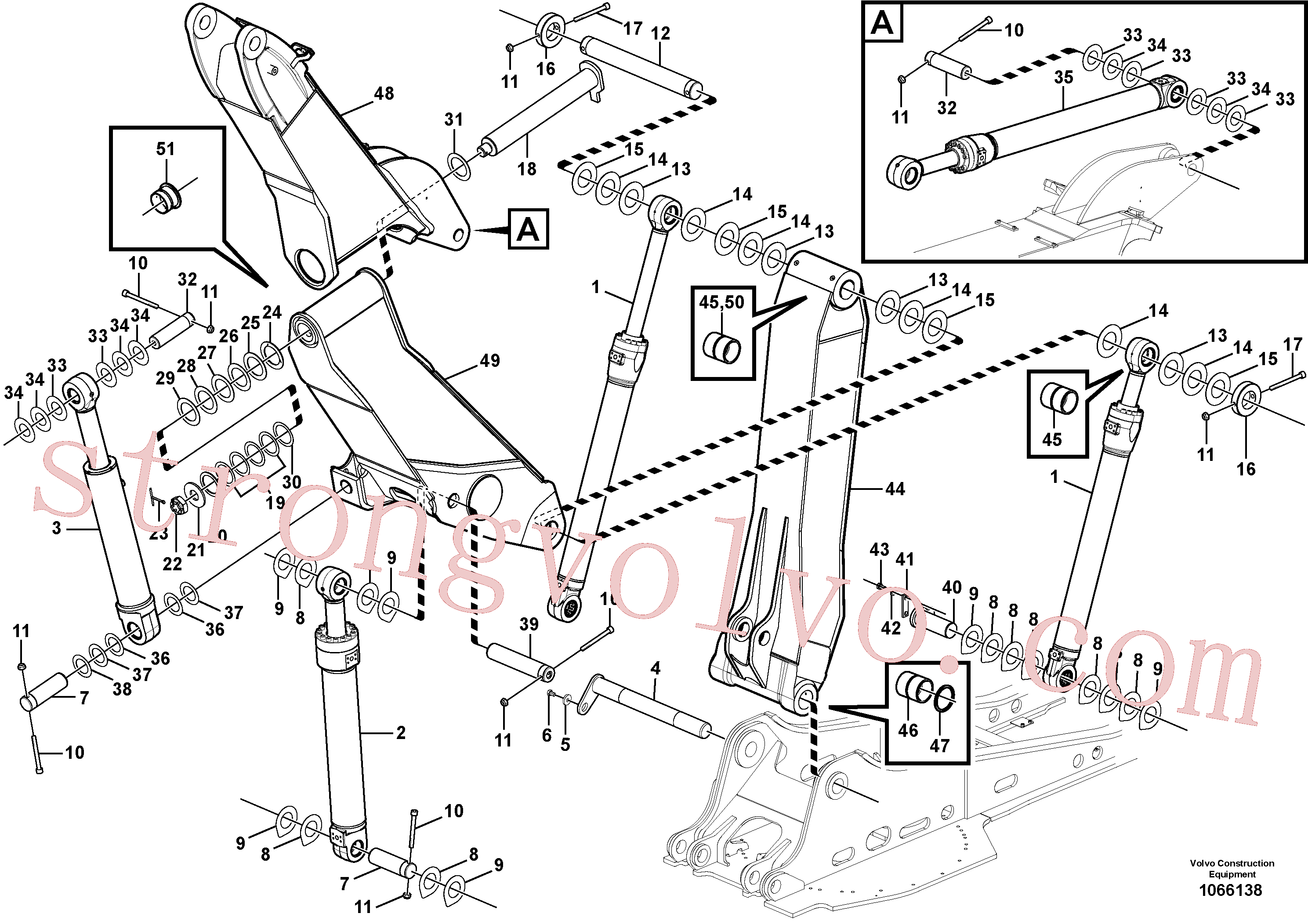 VOE14512449 Volvo Tirantes para a lança ajustável(1066138 Montagem)