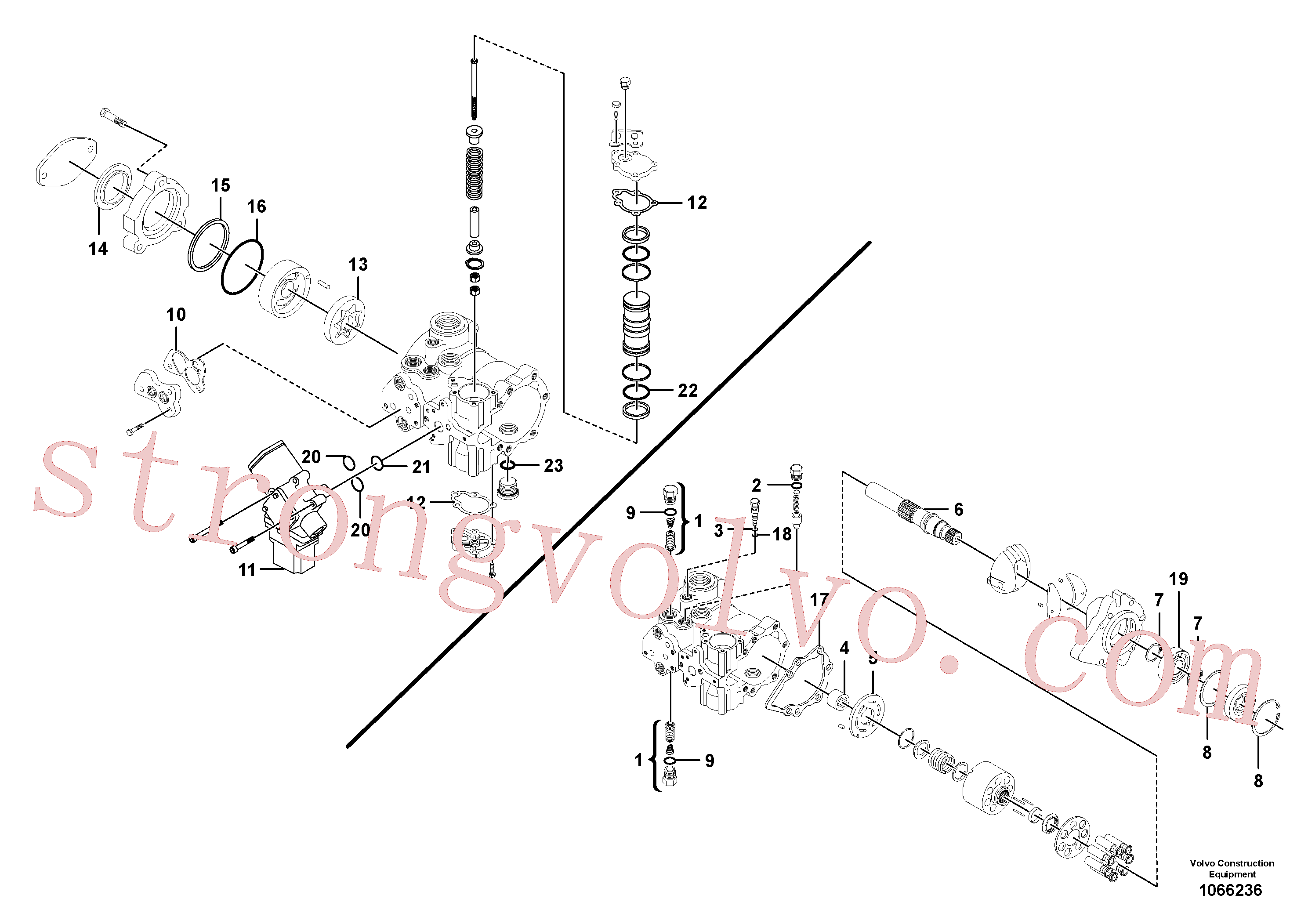 VOE11713542 Volvo Bomba de vibração(1066236 Montagem)