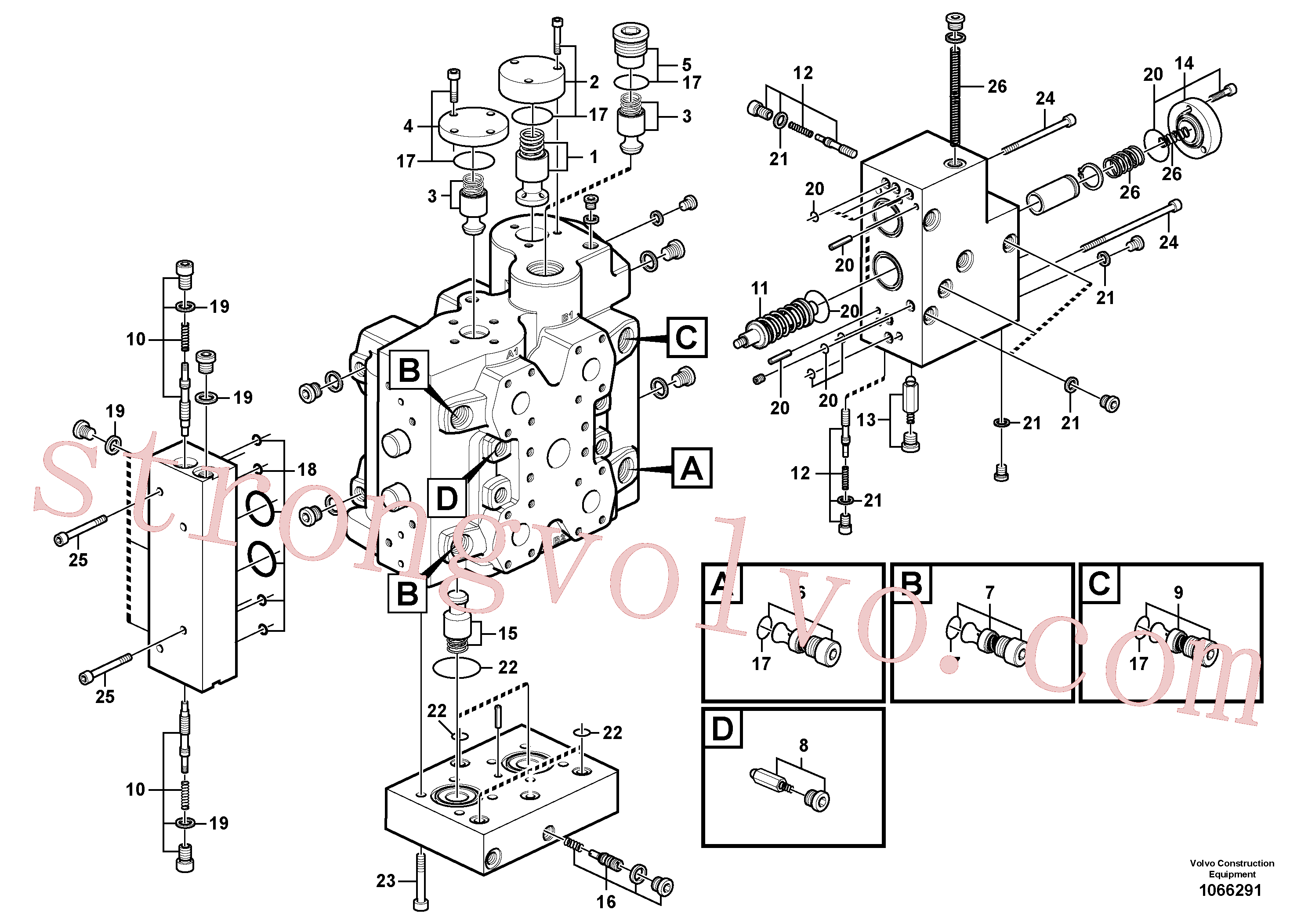 VOE15016962 Volvo Válvula de comando(1066291 Montagem)
