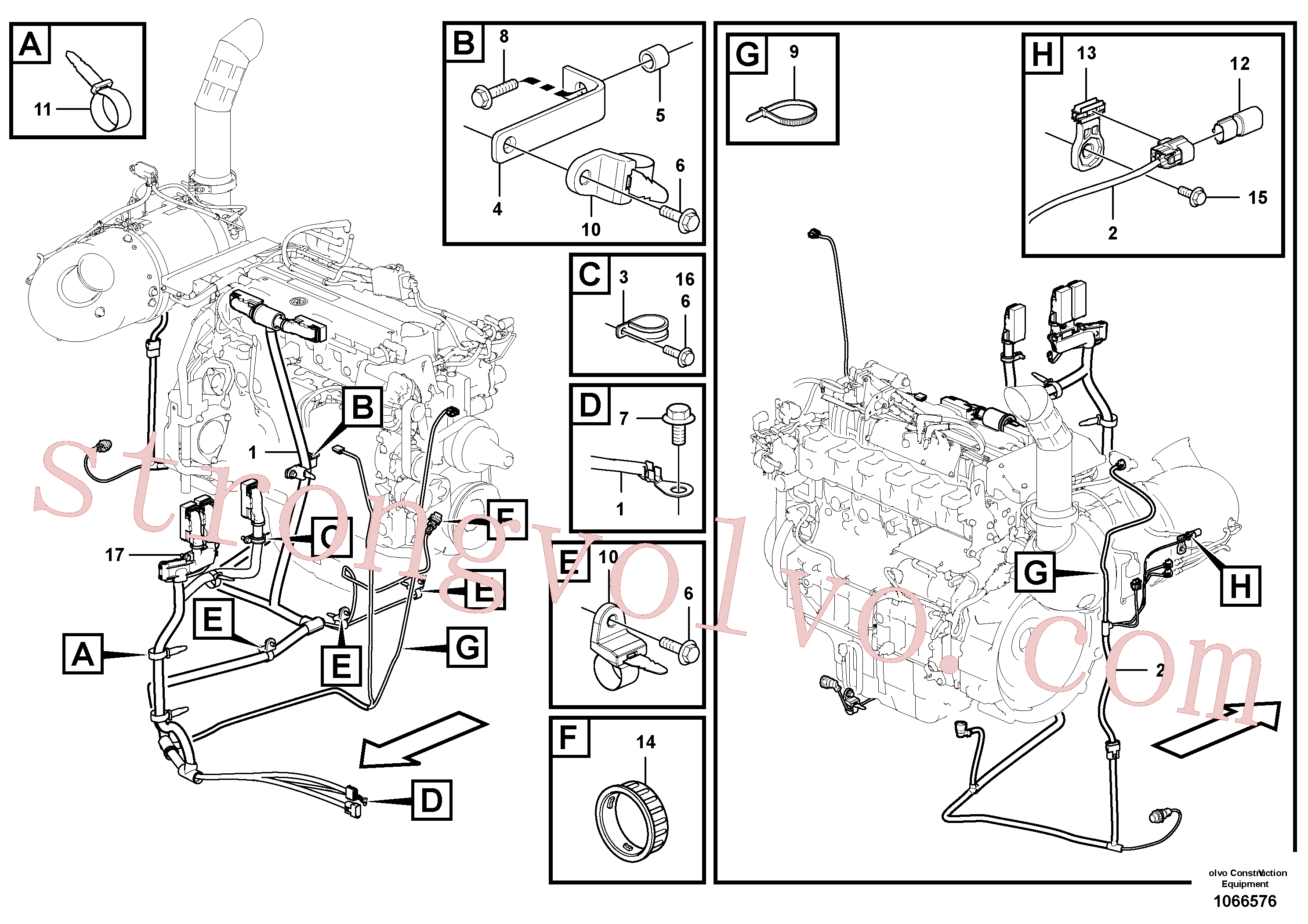 VOE13930447 Volvo Cablagem, pós-tratamento dos gases de escape(1066576 Montagem)
