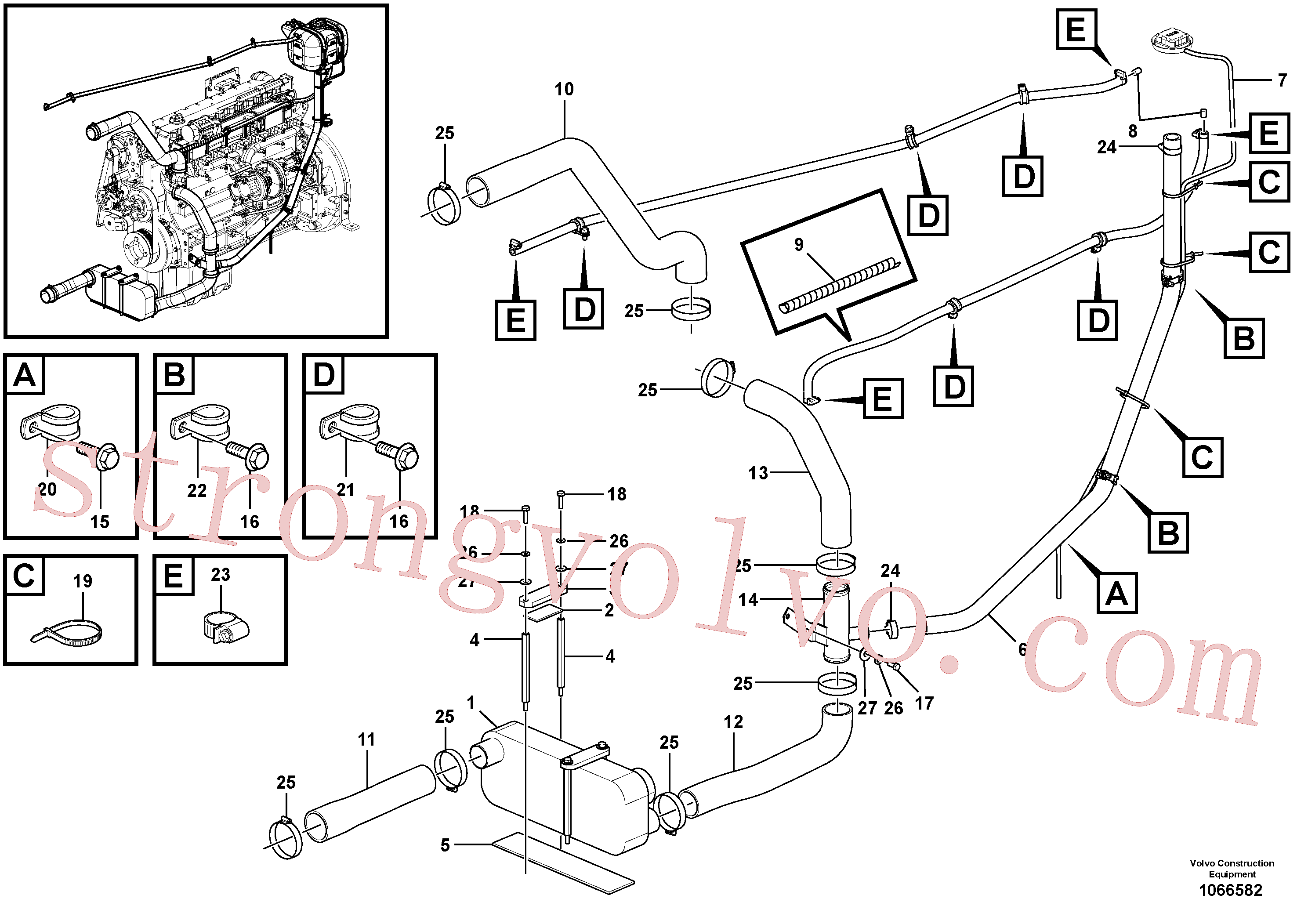 VOE983262 Volvo Sistema de arrefecimento(1066582 Montagem)