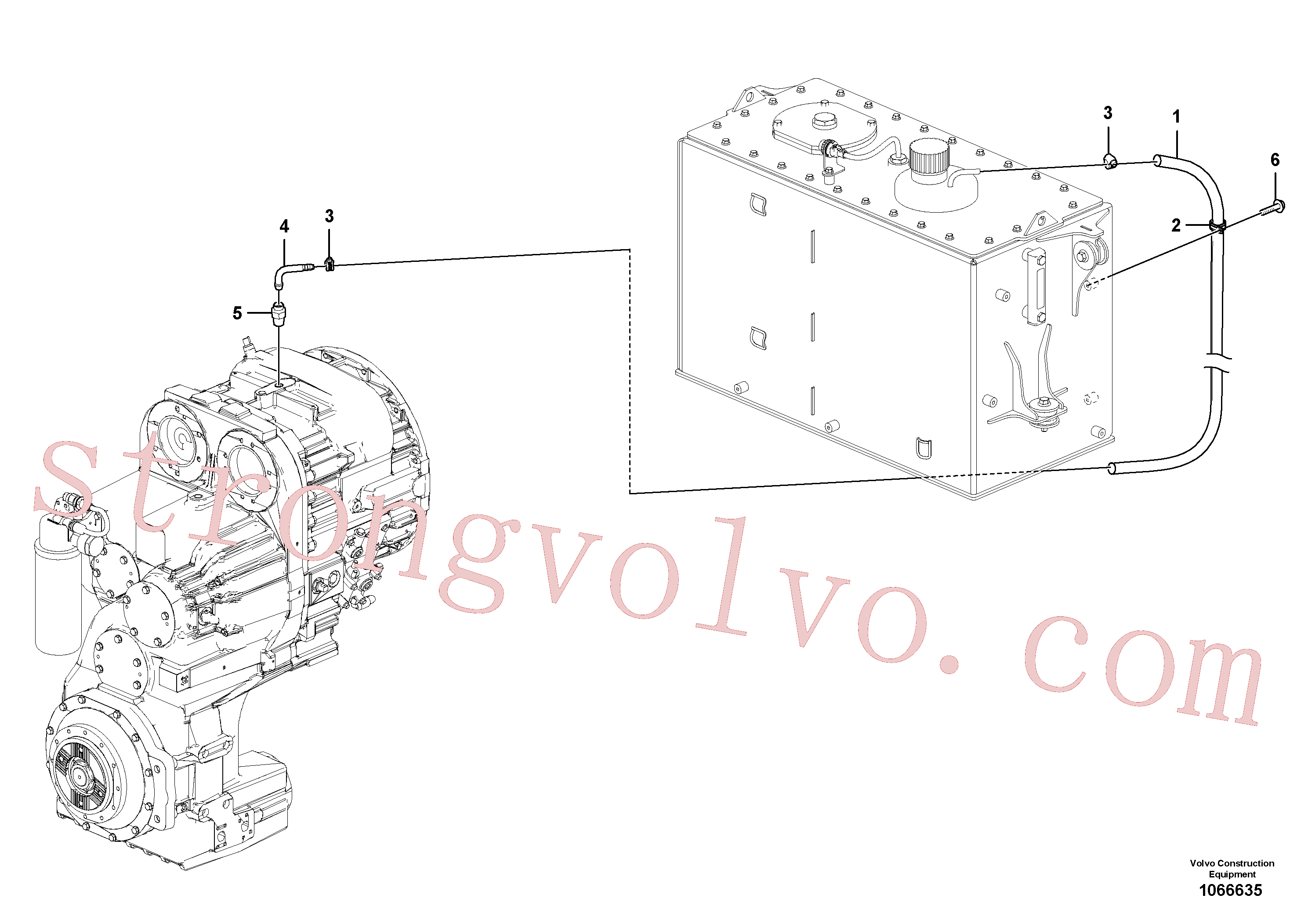 VOE11031348 Volvo Ventilação para a transmissão(1066635 Montagem)