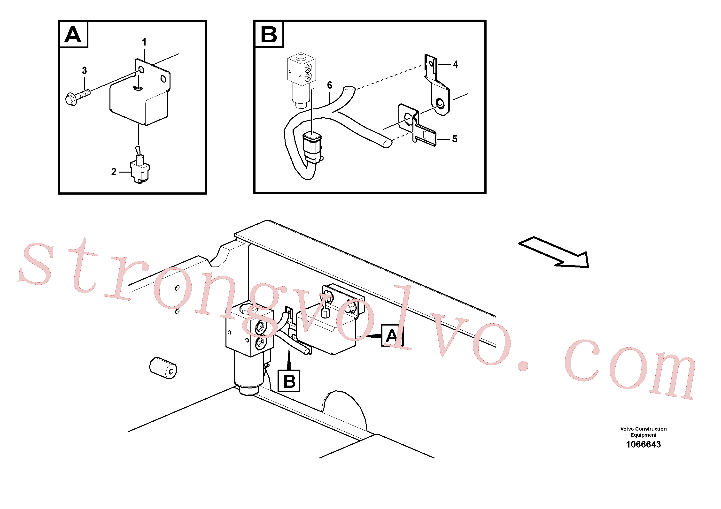 VOE14881252 Volvo Cabo e cablagem, remoção do contrapeso(1066643 Montagem)