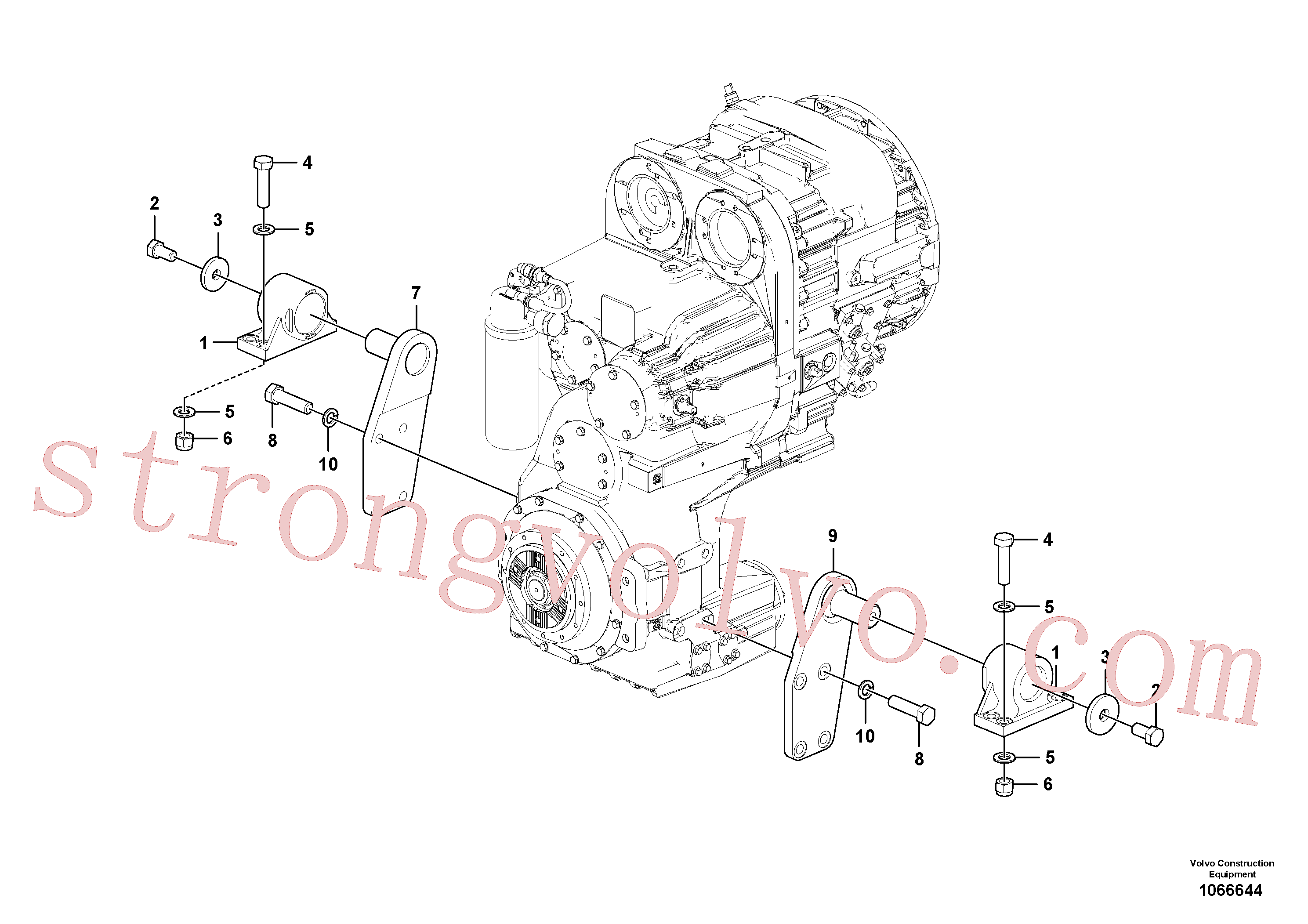 VOE991646 Volvo Corpo da caixa de engrenagem com peça de adaptação(1066644 Montagem)