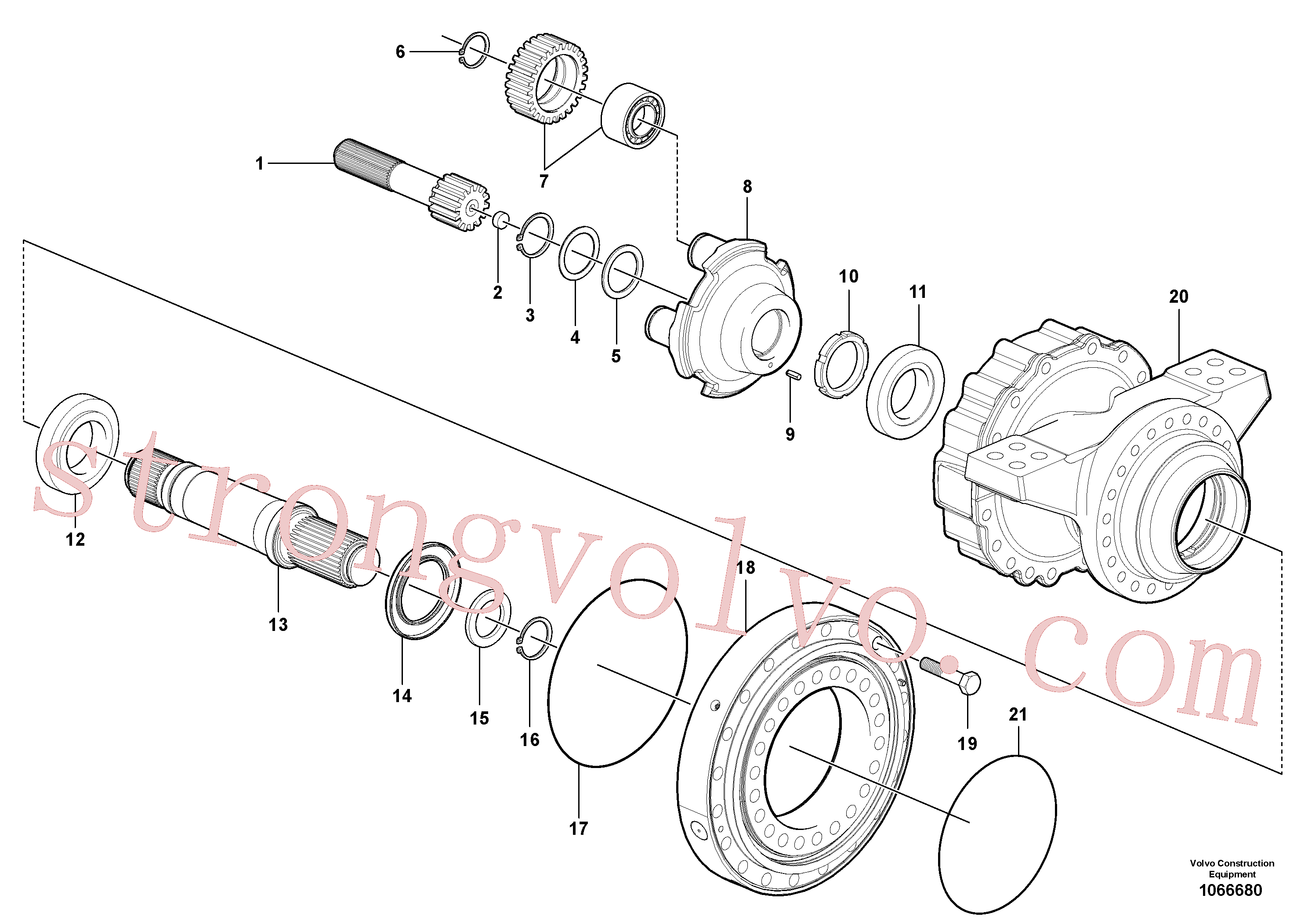 VOE12743268 Volvo Eixo planetário(1066680 Montagem)